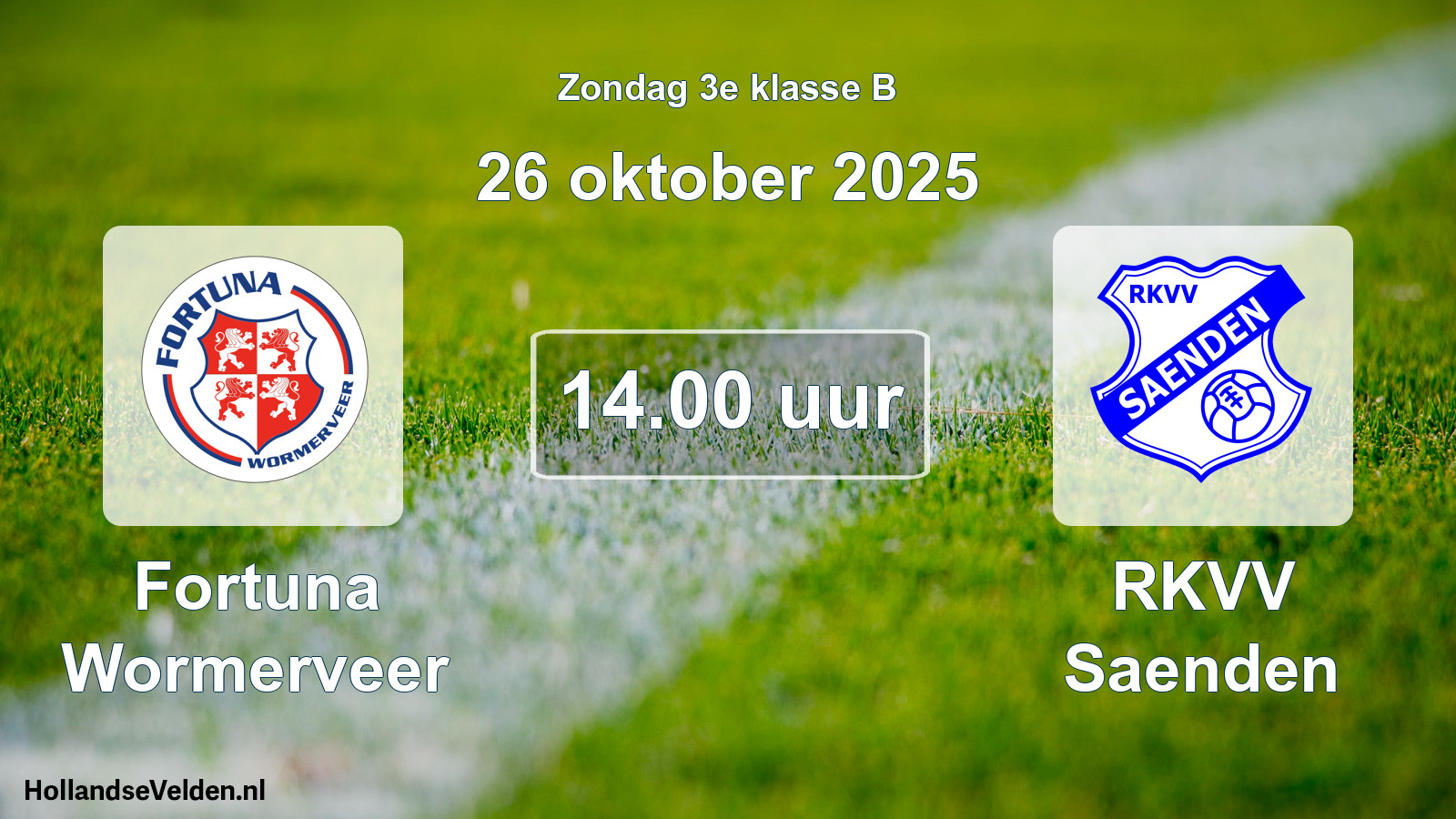 Scheduled Match: Fortuna Wormerveer - RKVV Saenden (26 October 2025)