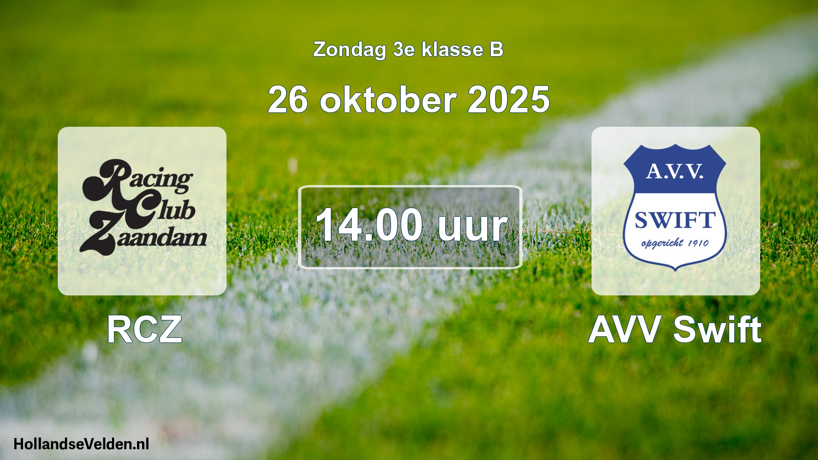 Scheduled Match: RCZ - AVV Swift (26 October 2025)