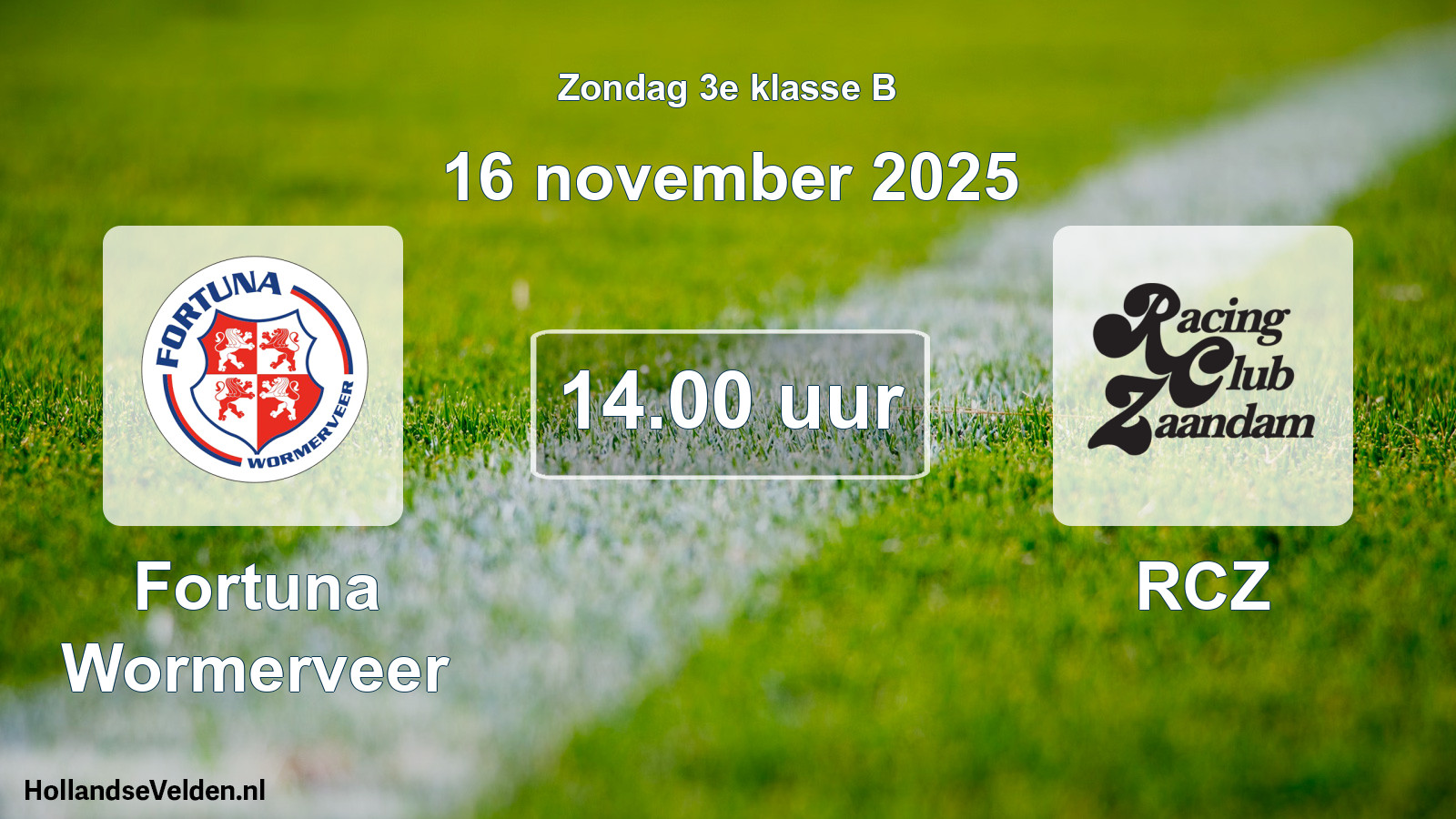 Scheduled Match: Fortuna Wormerveer - RCZ (16 November 2025)