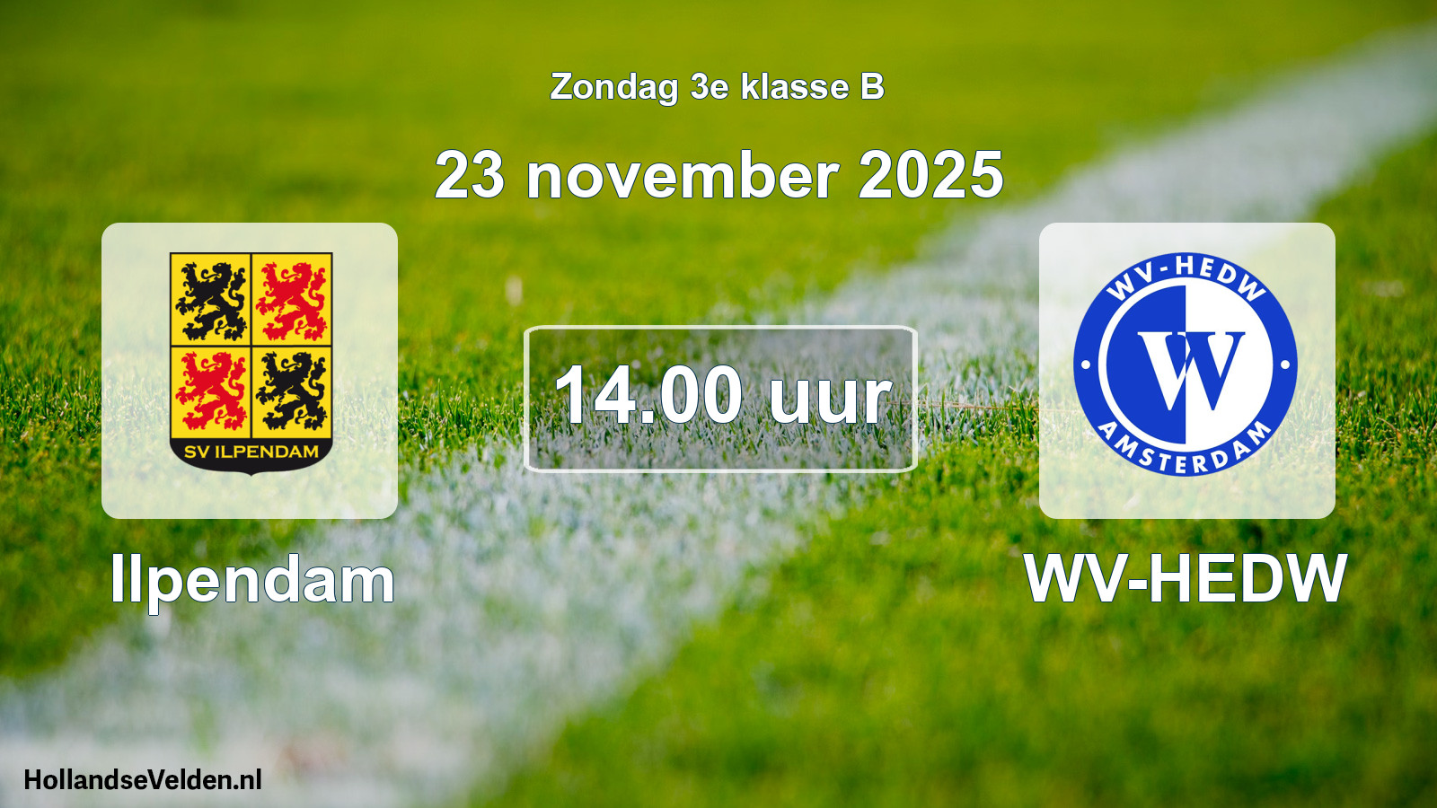 Geplande wedstrijd: Ilpendam - WV-HEDW (23 november 2025)