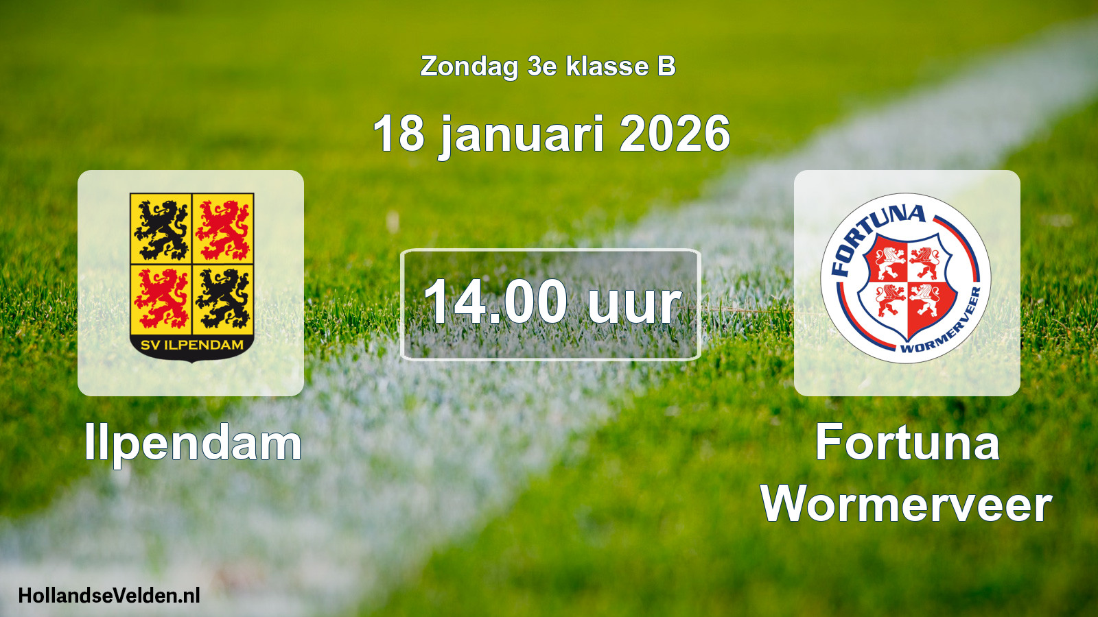 Scheduled Match: Ilpendam - Fortuna Wormerveer (18 January 2026)