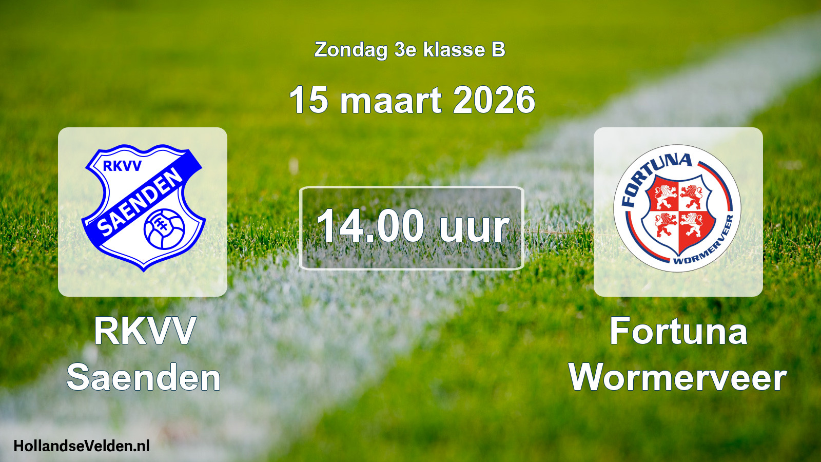Scheduled Match: RKVV Saenden - Fortuna Wormerveer (15 March 2026)