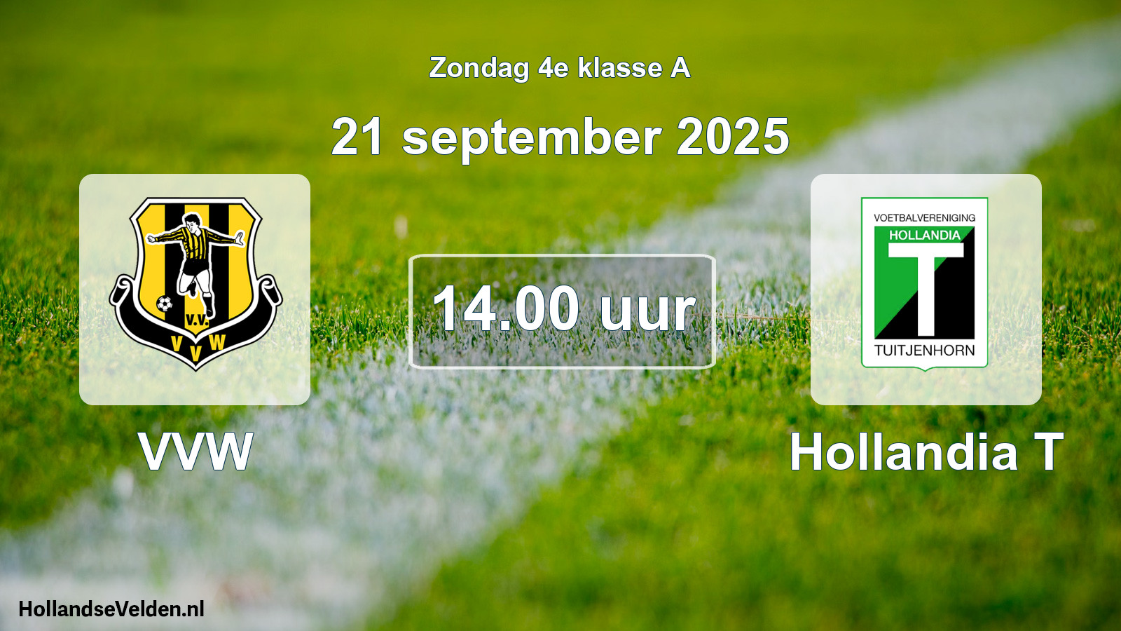 Scheduled Match: VVW - Hollandia T (21 September 2025)