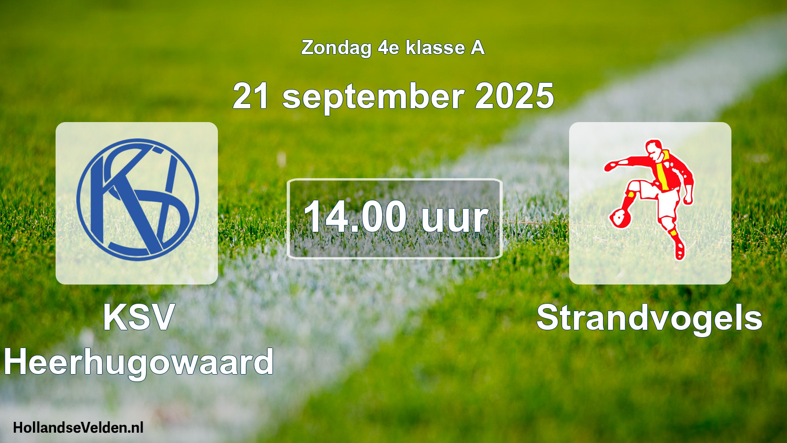 Geplande wedstrijd: KSV Heerhugowaard - Strandvogels (21 september 2025)