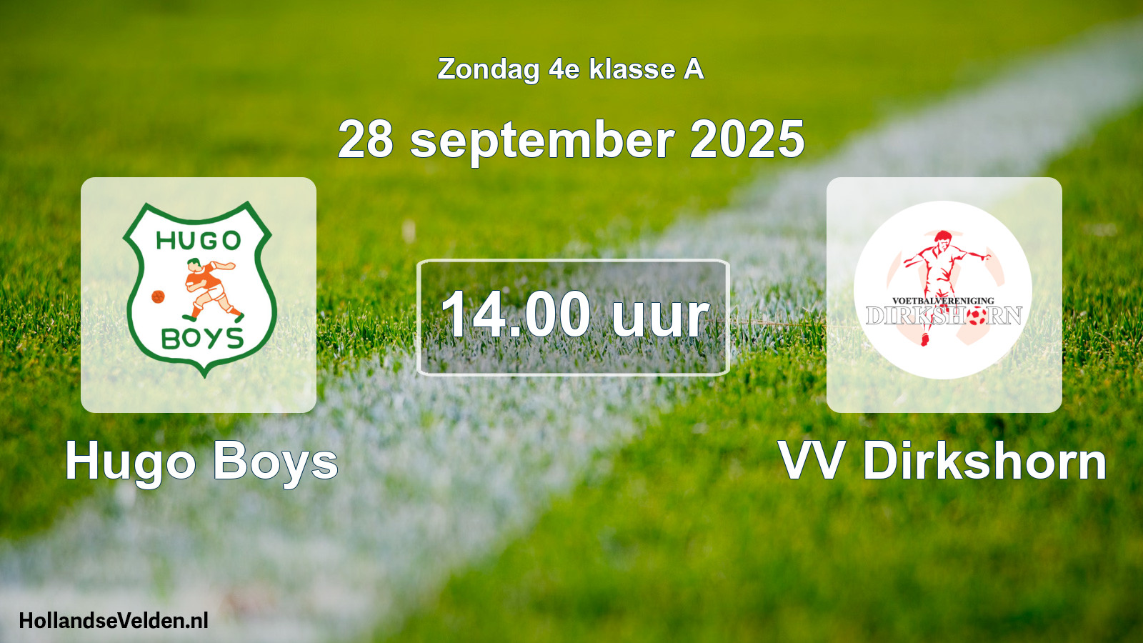 Scheduled Match: Hugo Boys - VV Dirkshorn (28 September 2025)