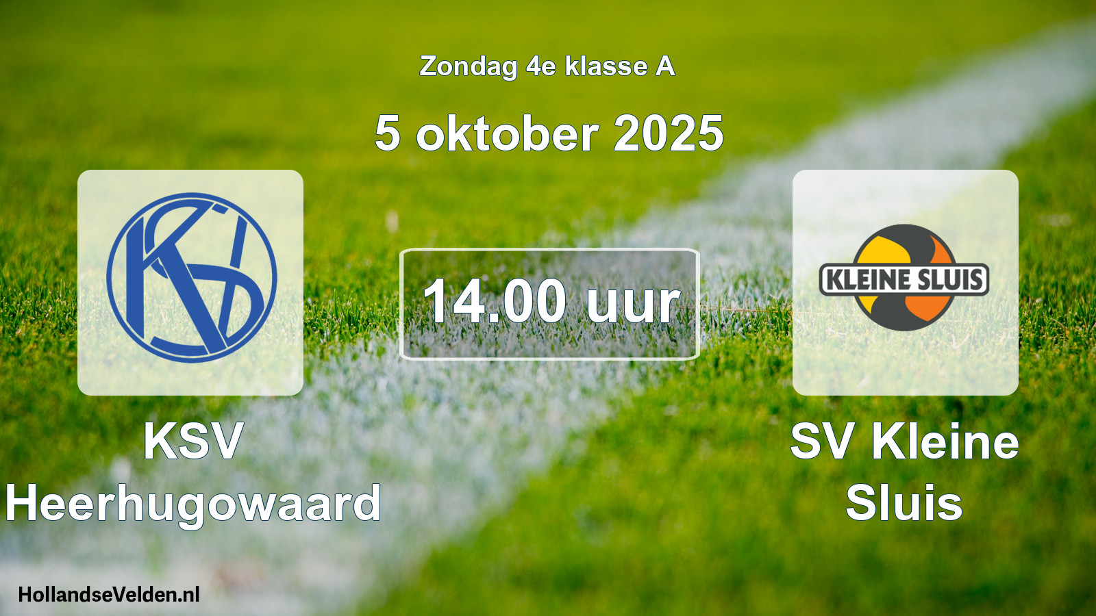 Geplande wedstrijd: KSV Heerhugowaard - SV Kleine Sluis (5 oktober 2025)