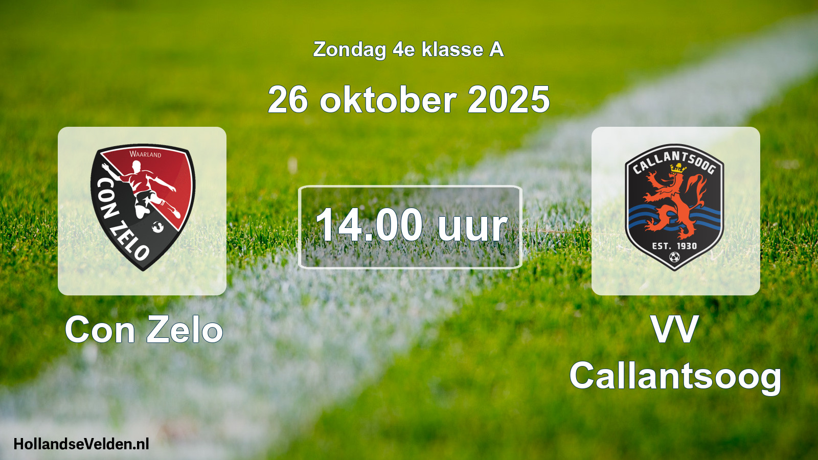 Geplande wedstrijd: Con Zelo - VV Callantsoog (26 oktober 2025)