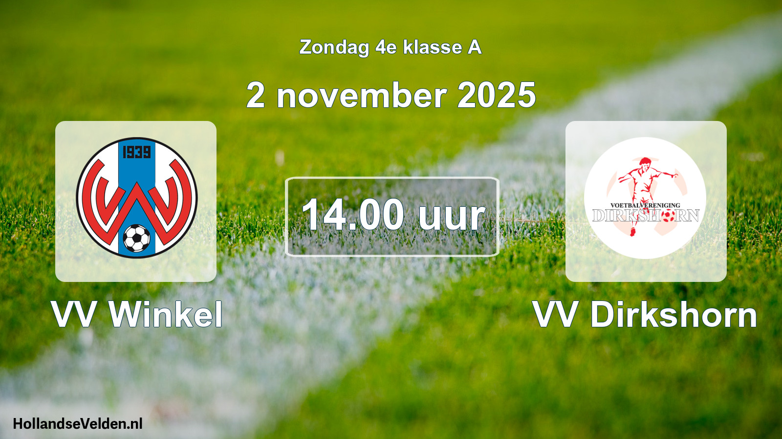 Scheduled Match: VV Winkel - VV Dirkshorn (2 November 2025)