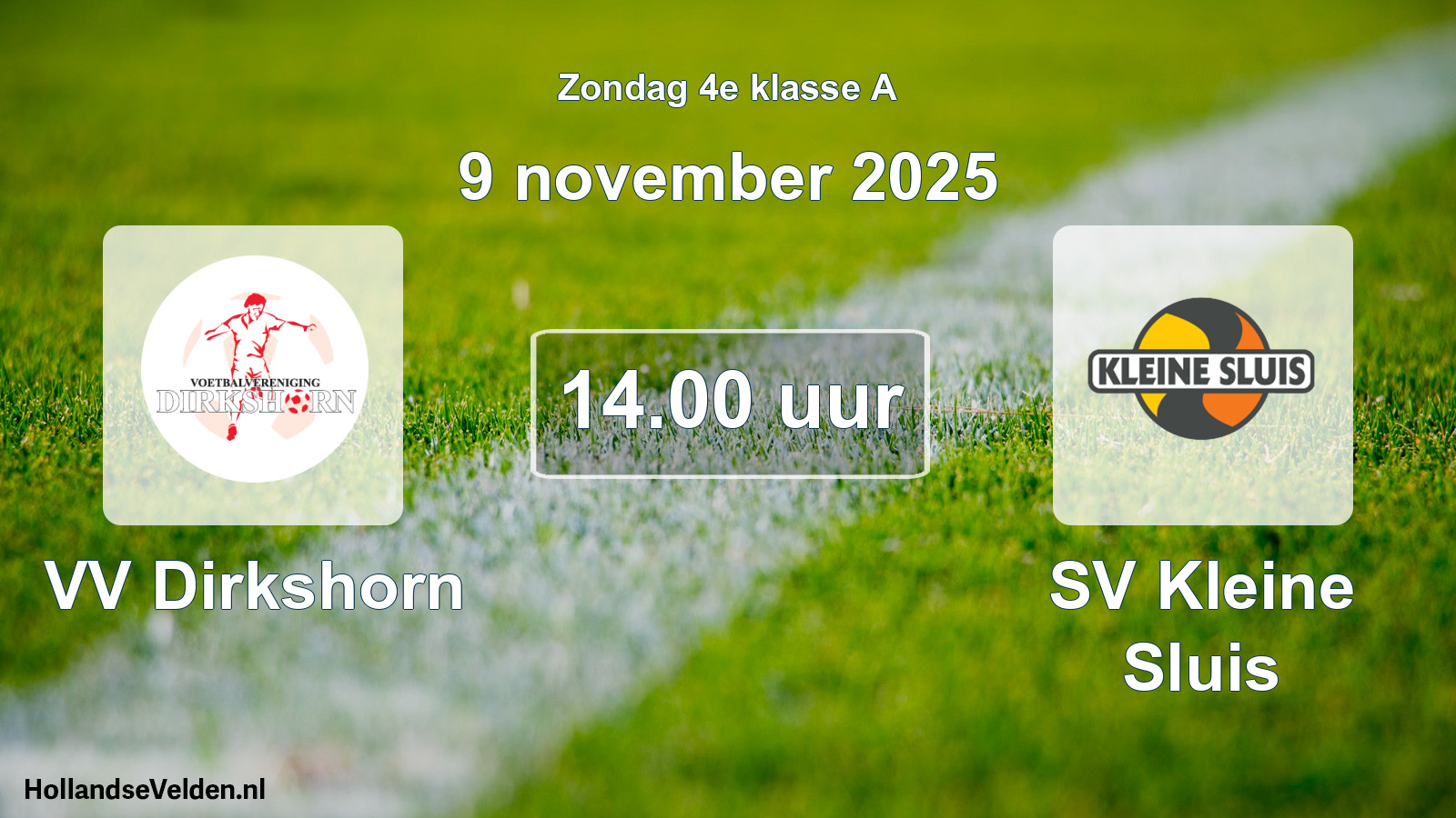 Geplande wedstrijd: VV Dirkshorn - SV Kleine Sluis (9 november 2025)