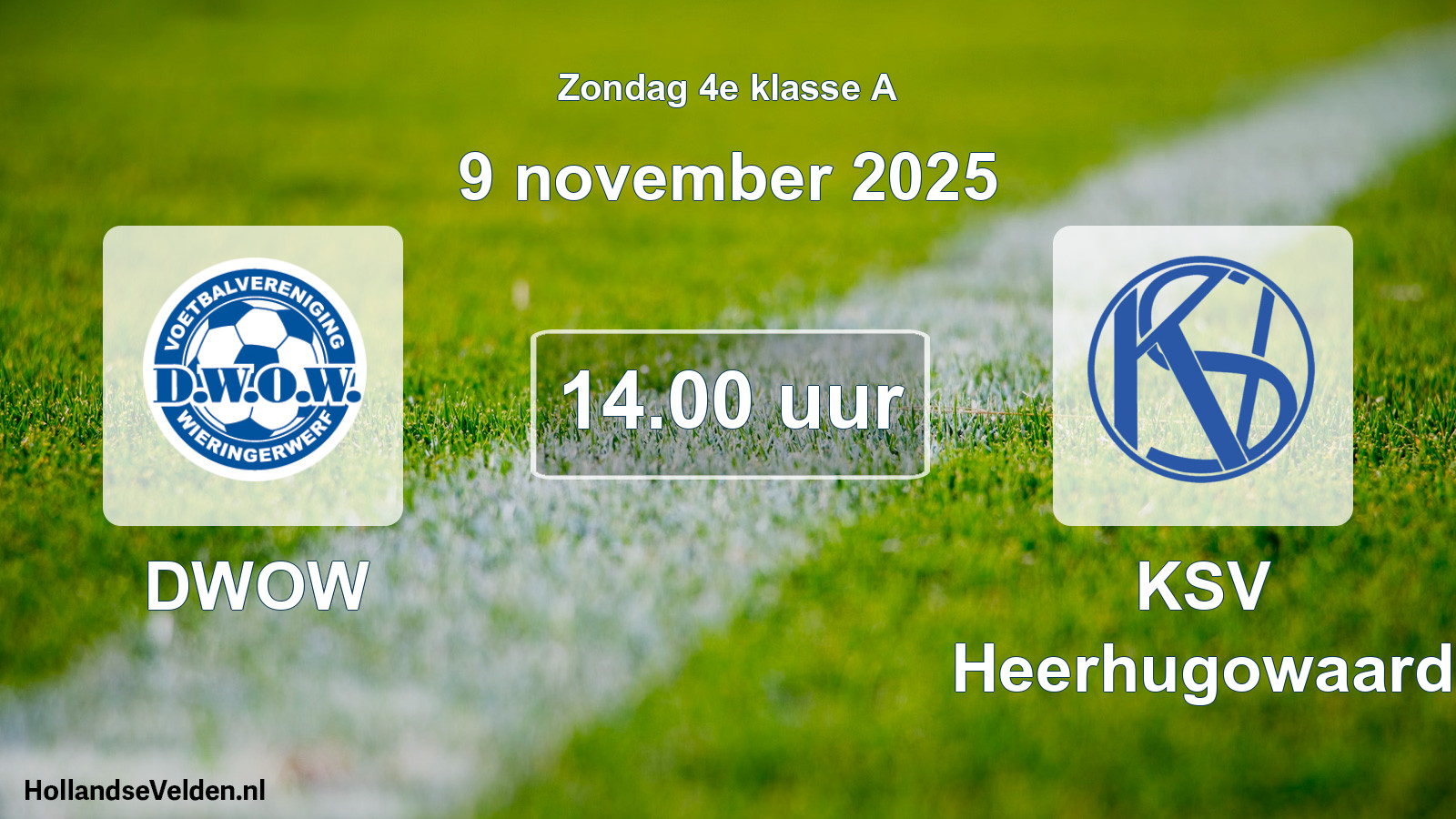 Geplande wedstrijd: DWOW - KSV Heerhugowaard (9 november 2025)