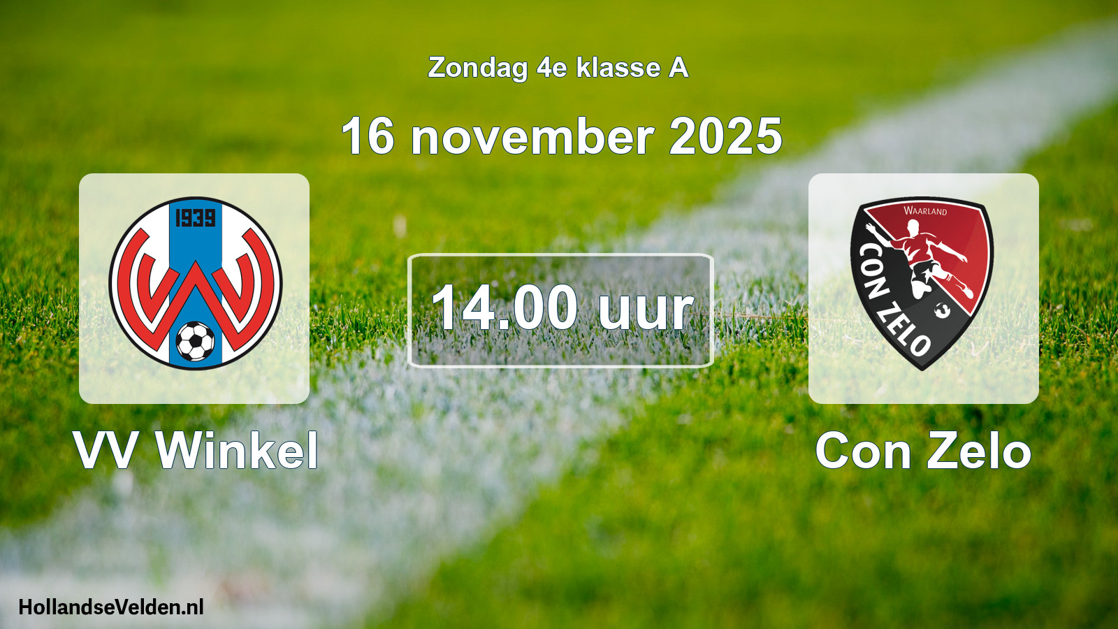 Geplande wedstrijd: VV Winkel - Con Zelo (16 november 2025)