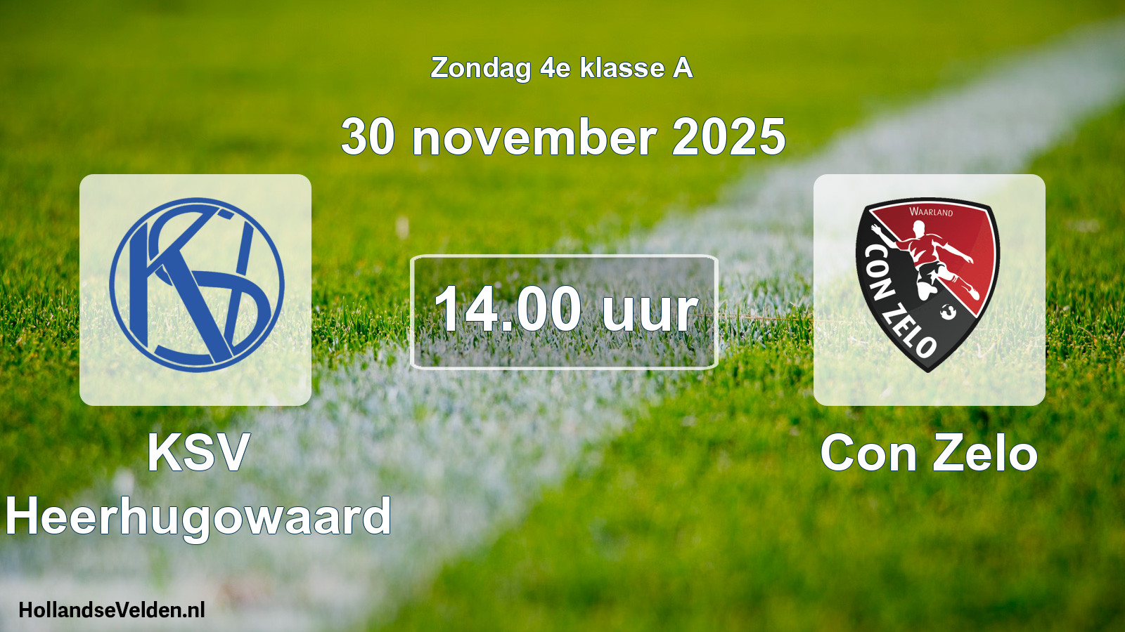 Geplande wedstrijd: KSV Heerhugowaard - Con Zelo (30 november 2025)