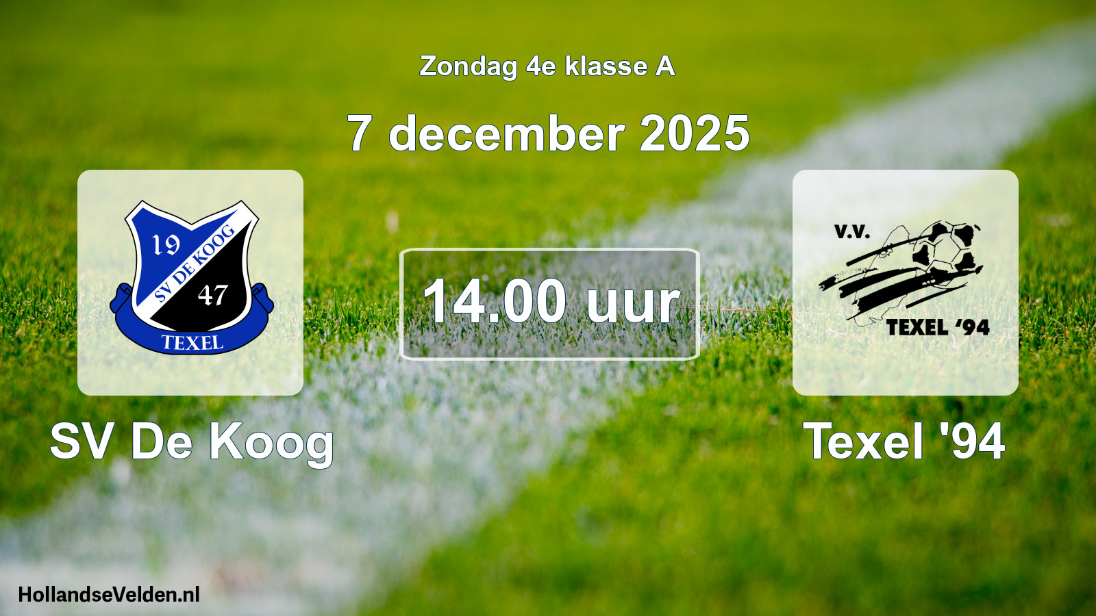Scheduled Match: SV De Koog - Texel '94 (7 December 2025)