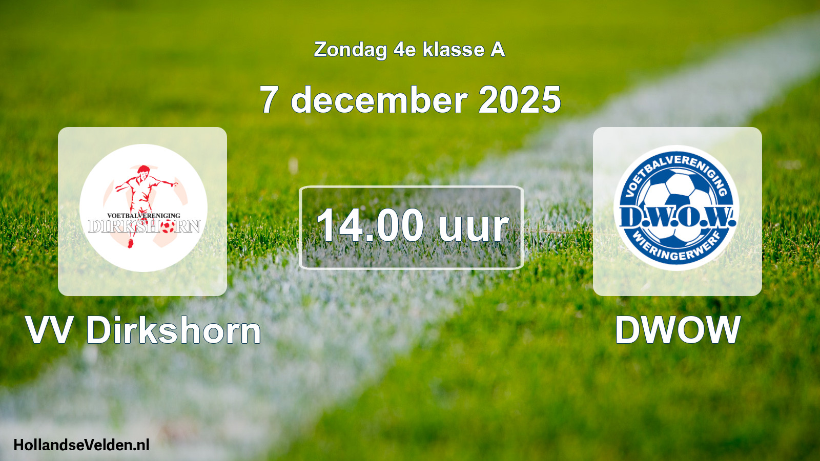 Scheduled Match: VV Dirkshorn - DWOW (7 December 2025)