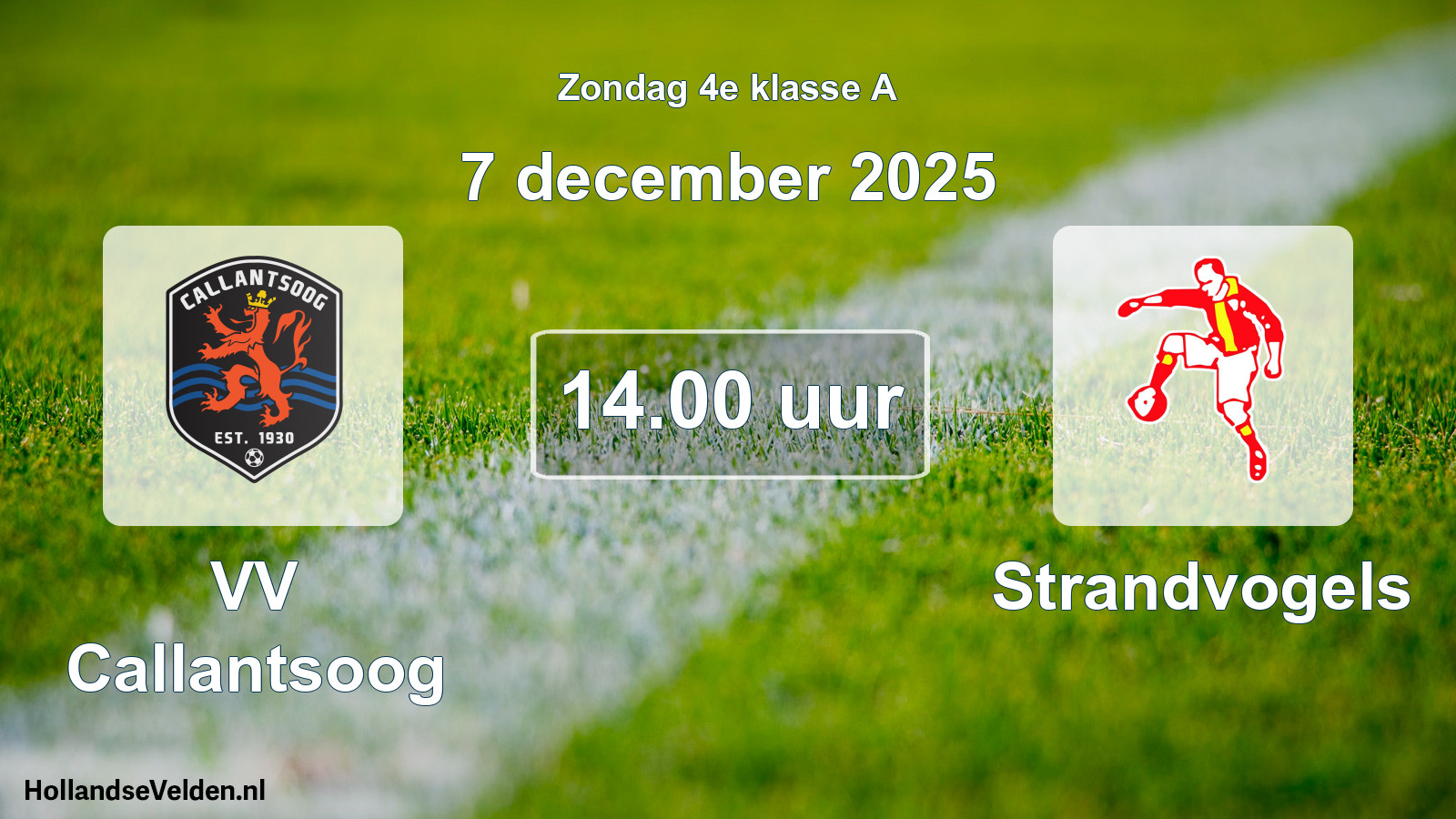 Geplande wedstrijd: VV Callantsoog - Strandvogels (7 december 2025)