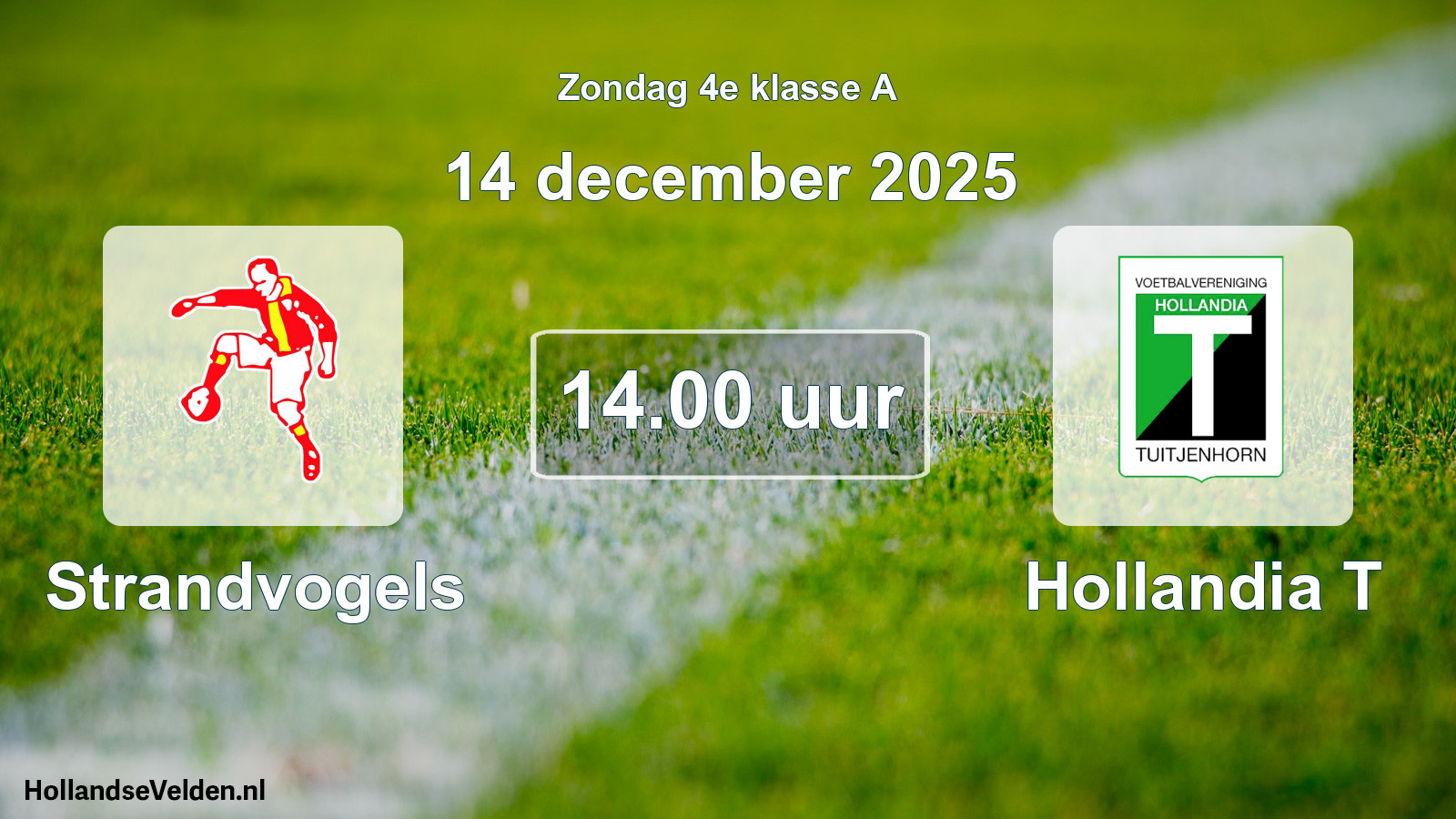 Geplande wedstrijd: Strandvogels - Hollandia T (14 december 2025)