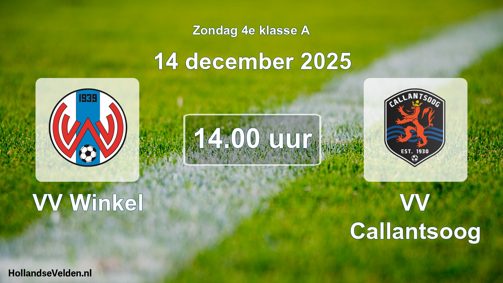 Geplande wedstrijd: VV Winkel - VV Callantsoog (14 december 2025)