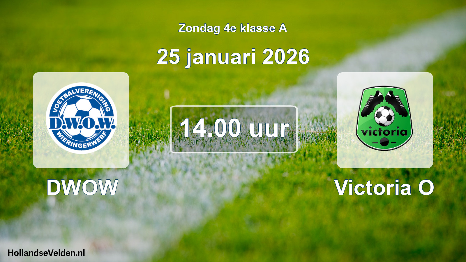 Geplande wedstrijd: DWOW - Victoria O (25 januari 2026)