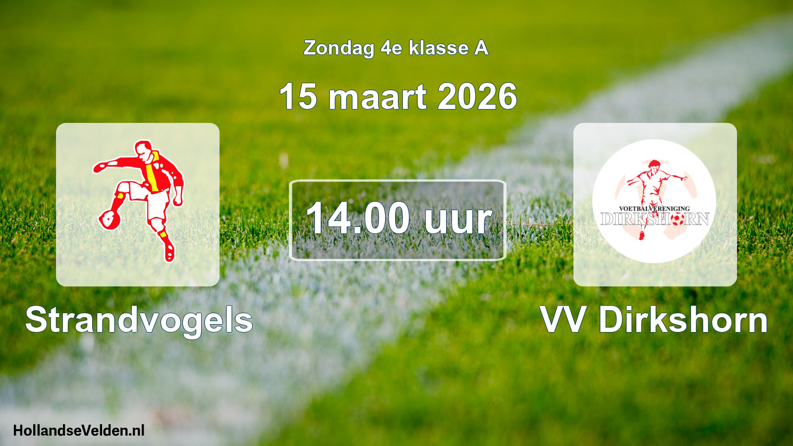 Scheduled Match: Strandvogels - VV Dirkshorn (15 March 2026)