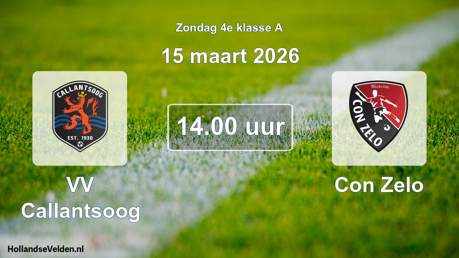 Scheduled Match: VV Callantsoog - Con Zelo (15 March 2026)