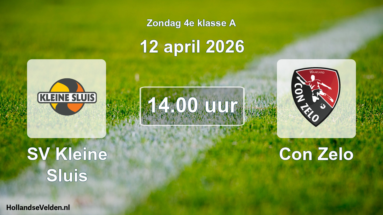Geplande wedstrijd: SV Kleine Sluis - Con Zelo (12 april 2026)