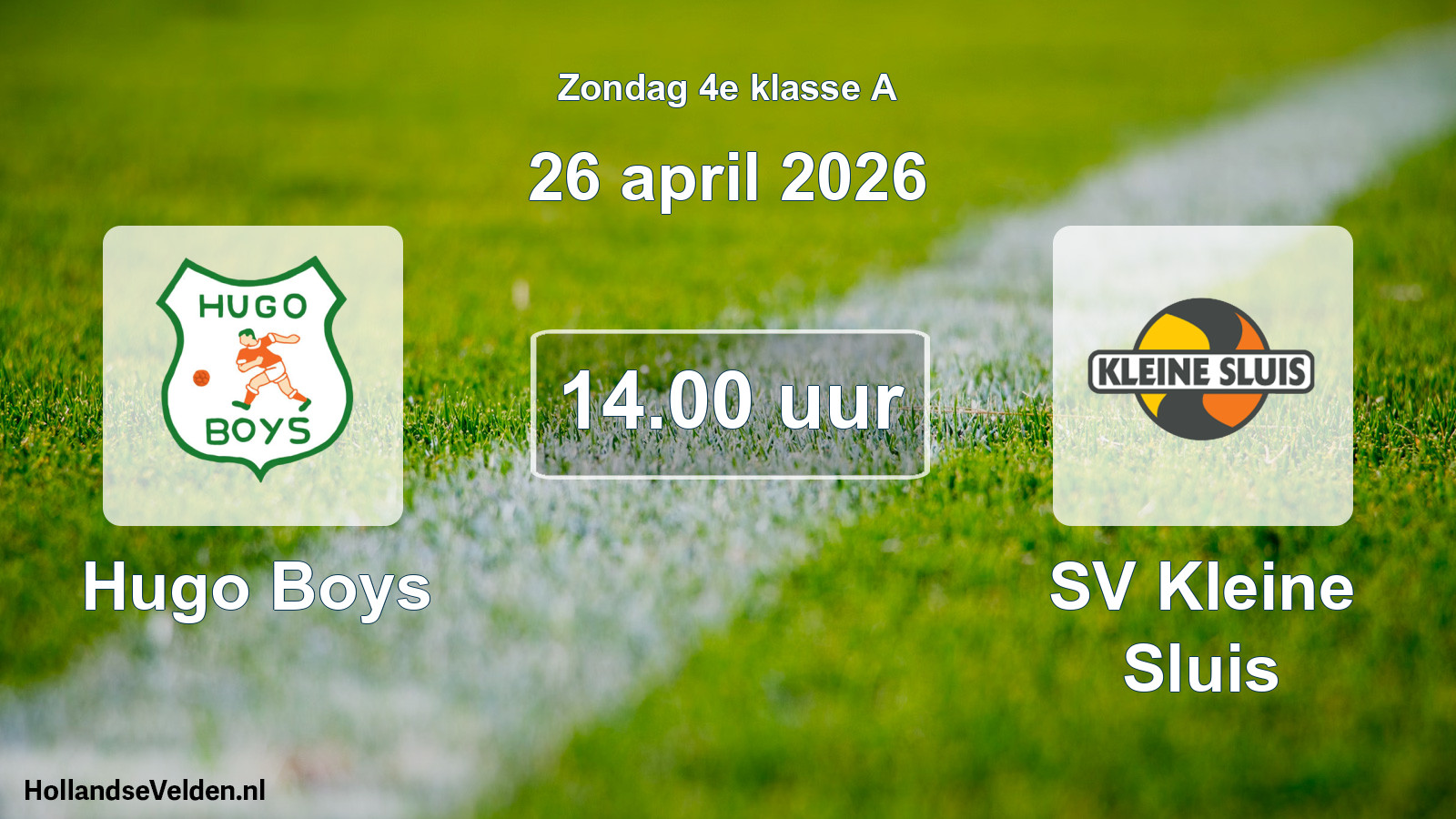 Scheduled Match: Hugo Boys - SV Kleine Sluis (26 April 2026)