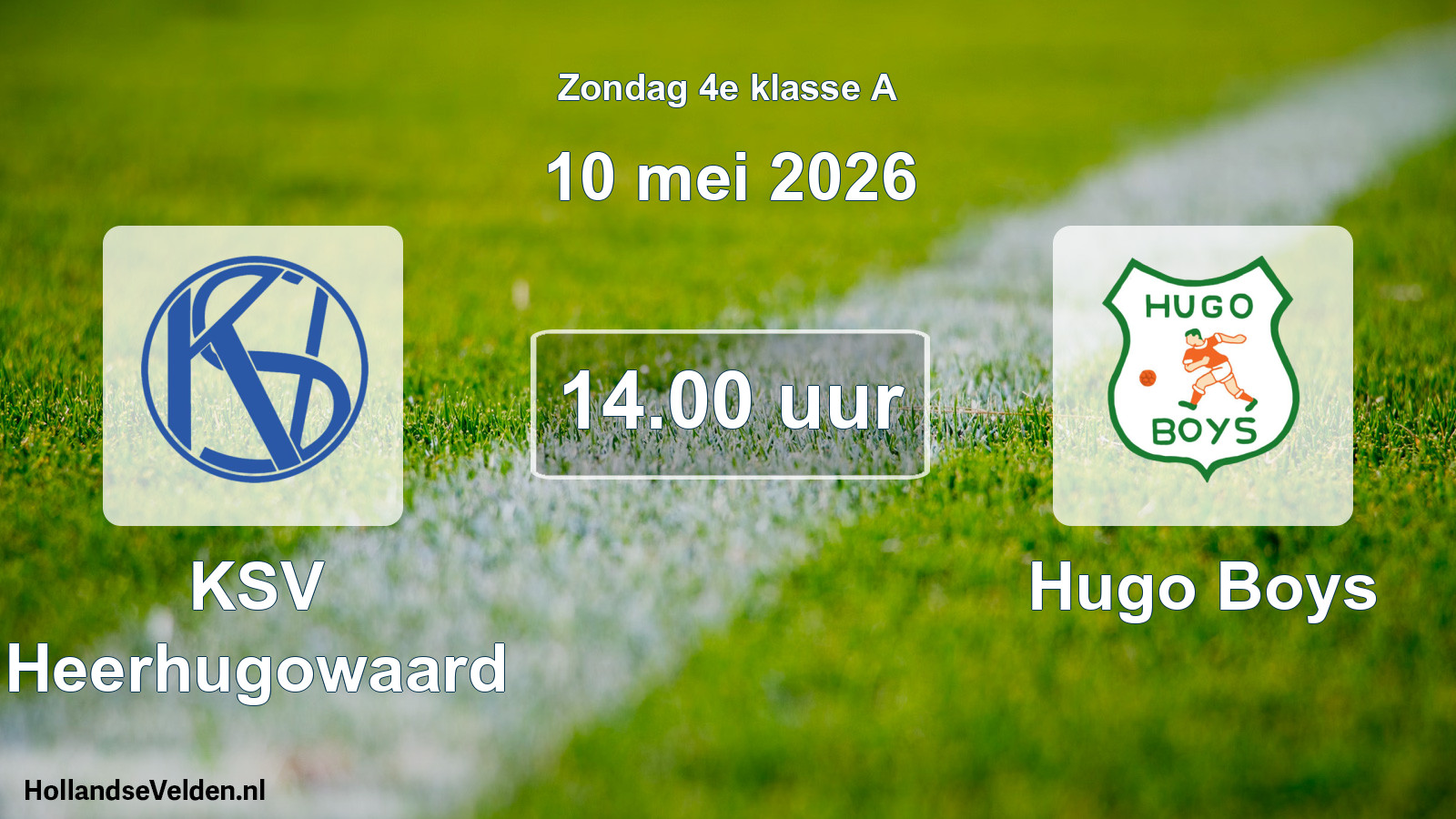 Geplande wedstrijd: KSV Heerhugowaard - Hugo Boys (10 mei 2026)