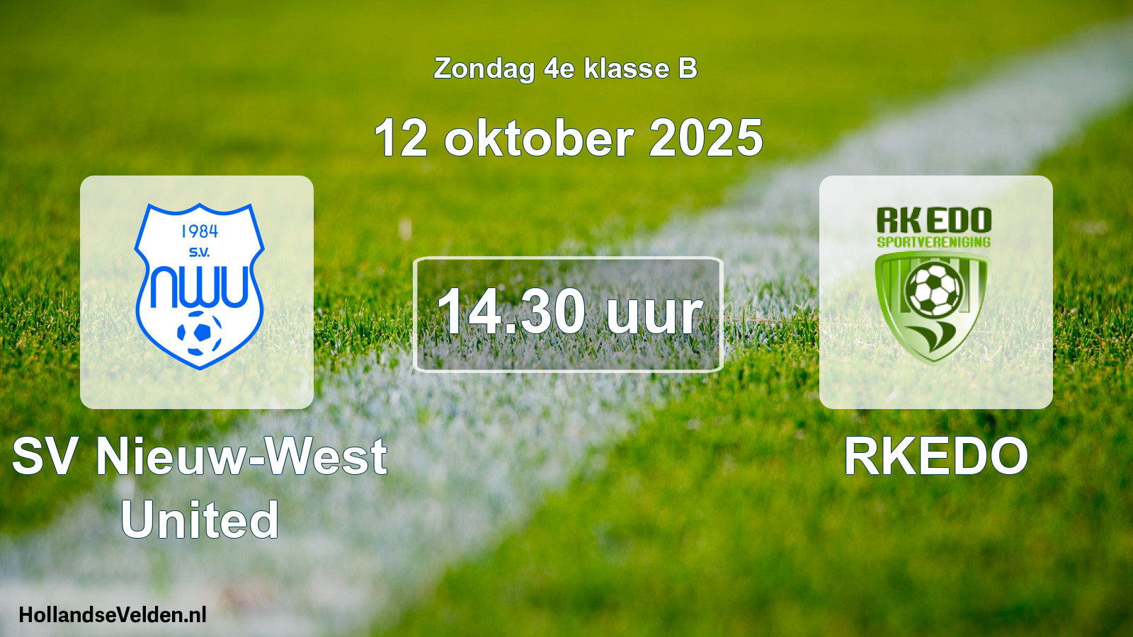 Scheduled Match: SV Nieuw-West United - RKEDO (12 October 2025)