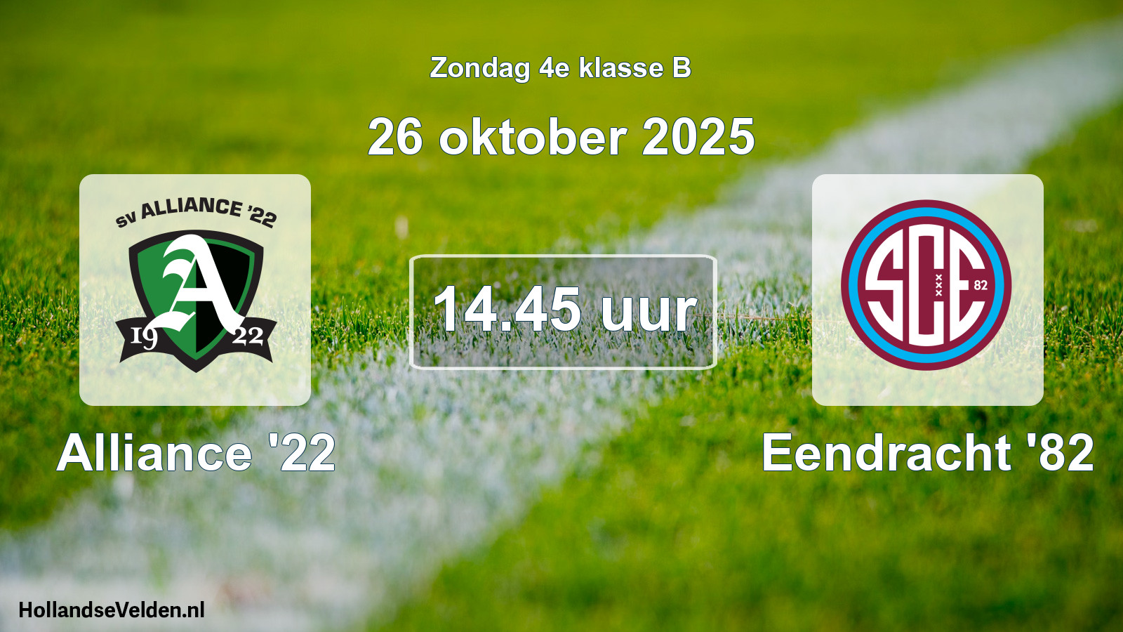 Scheduled Match: Alliance '22 - Eendracht '82 (26 October 2025)