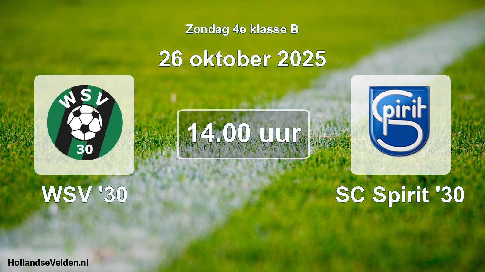 Scheduled Match: WSV '30 - SC Spirit '30 (26 October 2025)