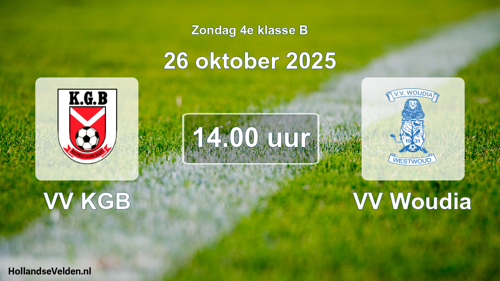Scheduled Match: VV KGB - VV Woudia (26 October 2025)