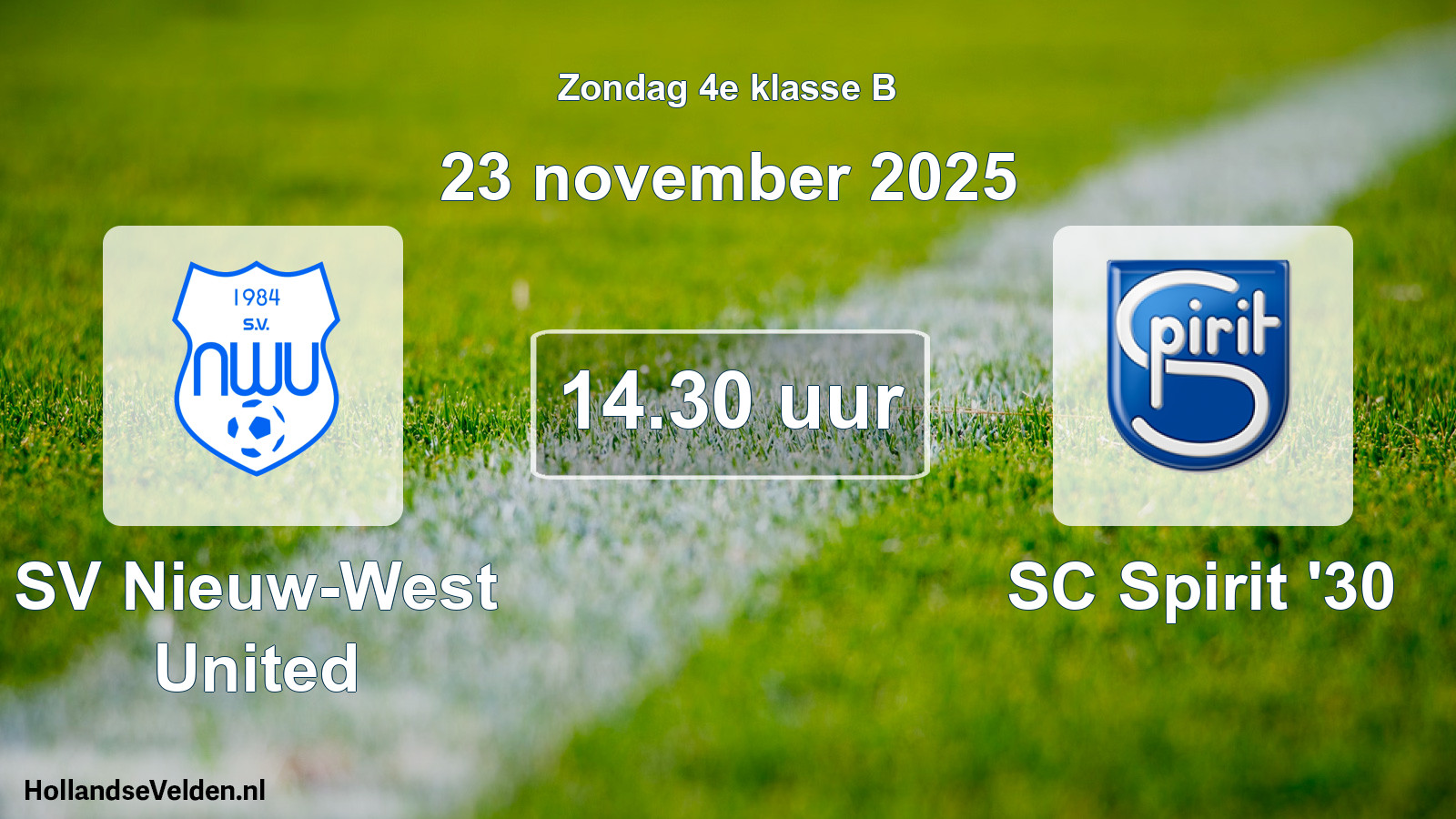 Scheduled Match: SV Nieuw-West United - SC Spirit '30 (23 November 2025)