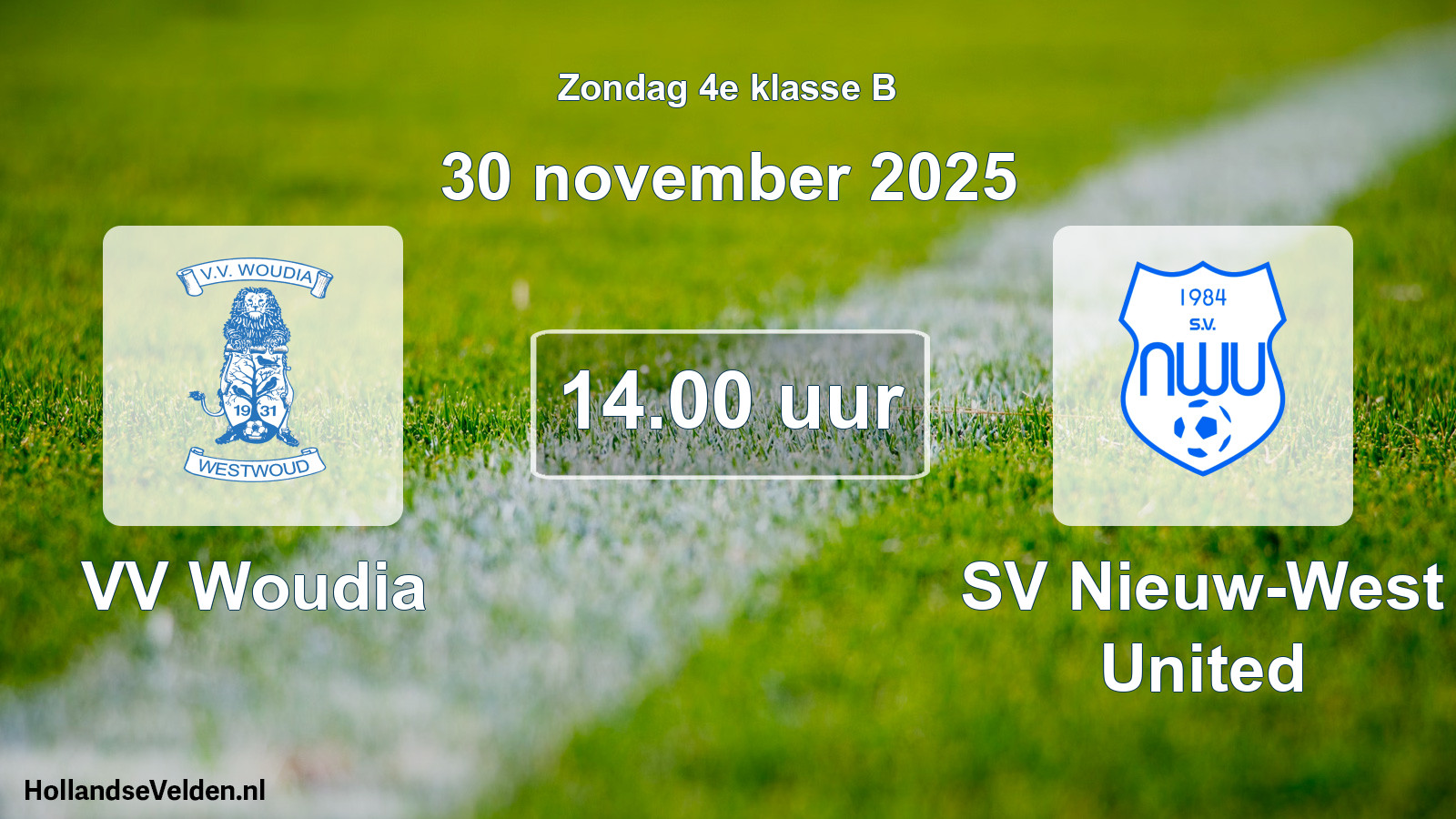 Scheduled Match: VV Woudia - SV Nieuw-West United (30 November 2025)