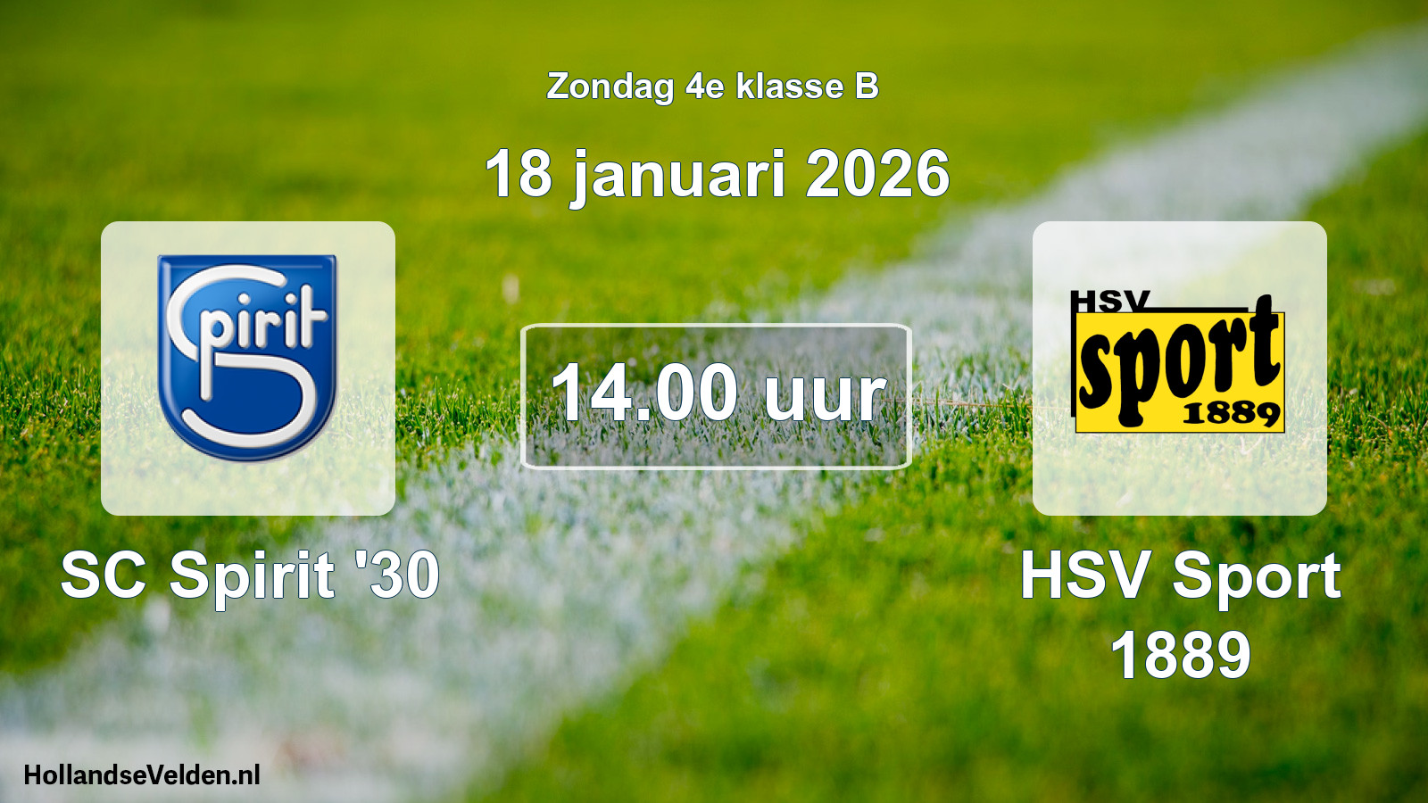 Scheduled Match: SC Spirit '30 - HSV Sport 1889 (18 January 2026)