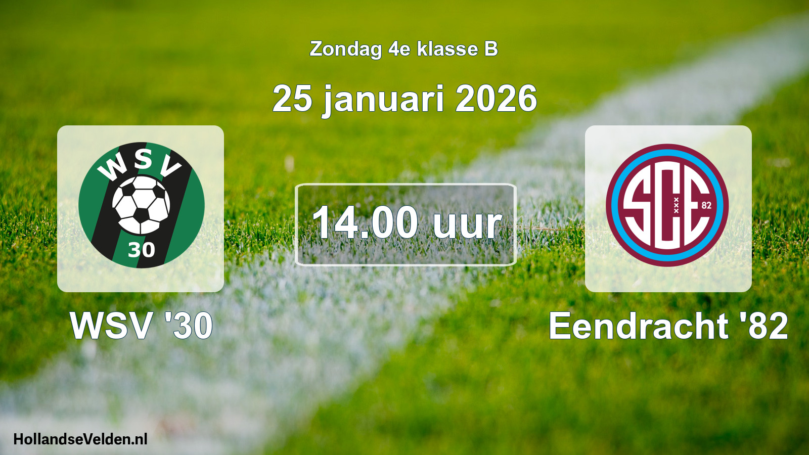 Scheduled Match: WSV '30 - Eendracht '82 (25 January 2026)