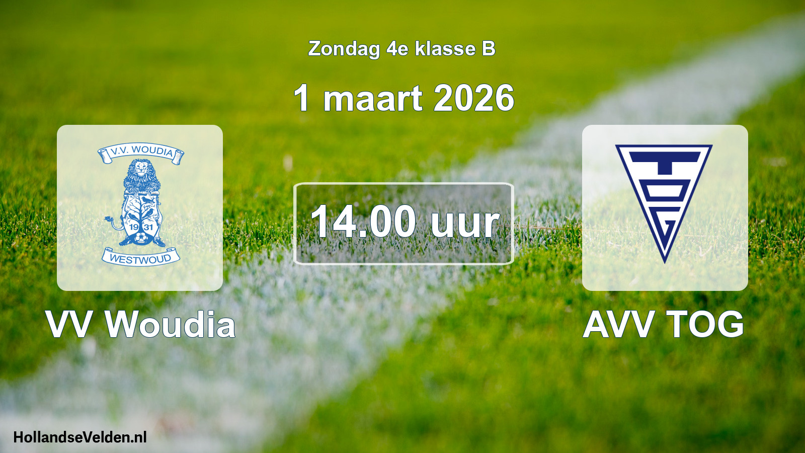 Scheduled Match: VV Woudia - AVV TOG (1 March 2026)