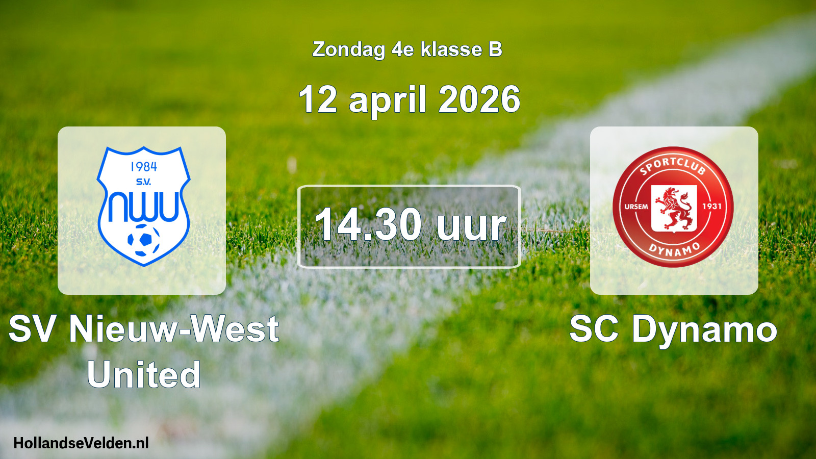 Scheduled Match: SV Nieuw-West United - SC Dynamo (12 April 2026)