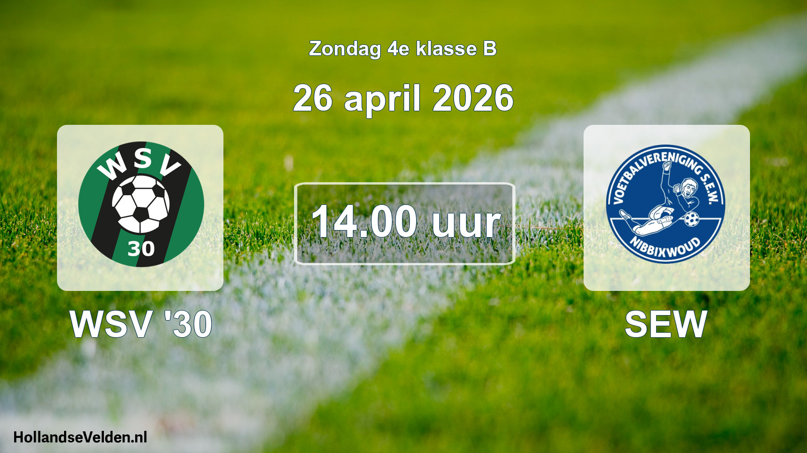Scheduled Match: WSV '30 - SEW (26 April 2026)