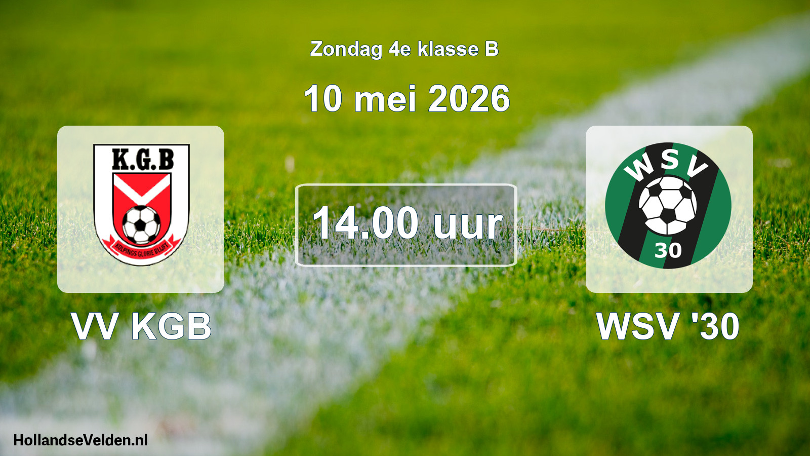 Scheduled Match: VV KGB - WSV '30 (10 May 2026)