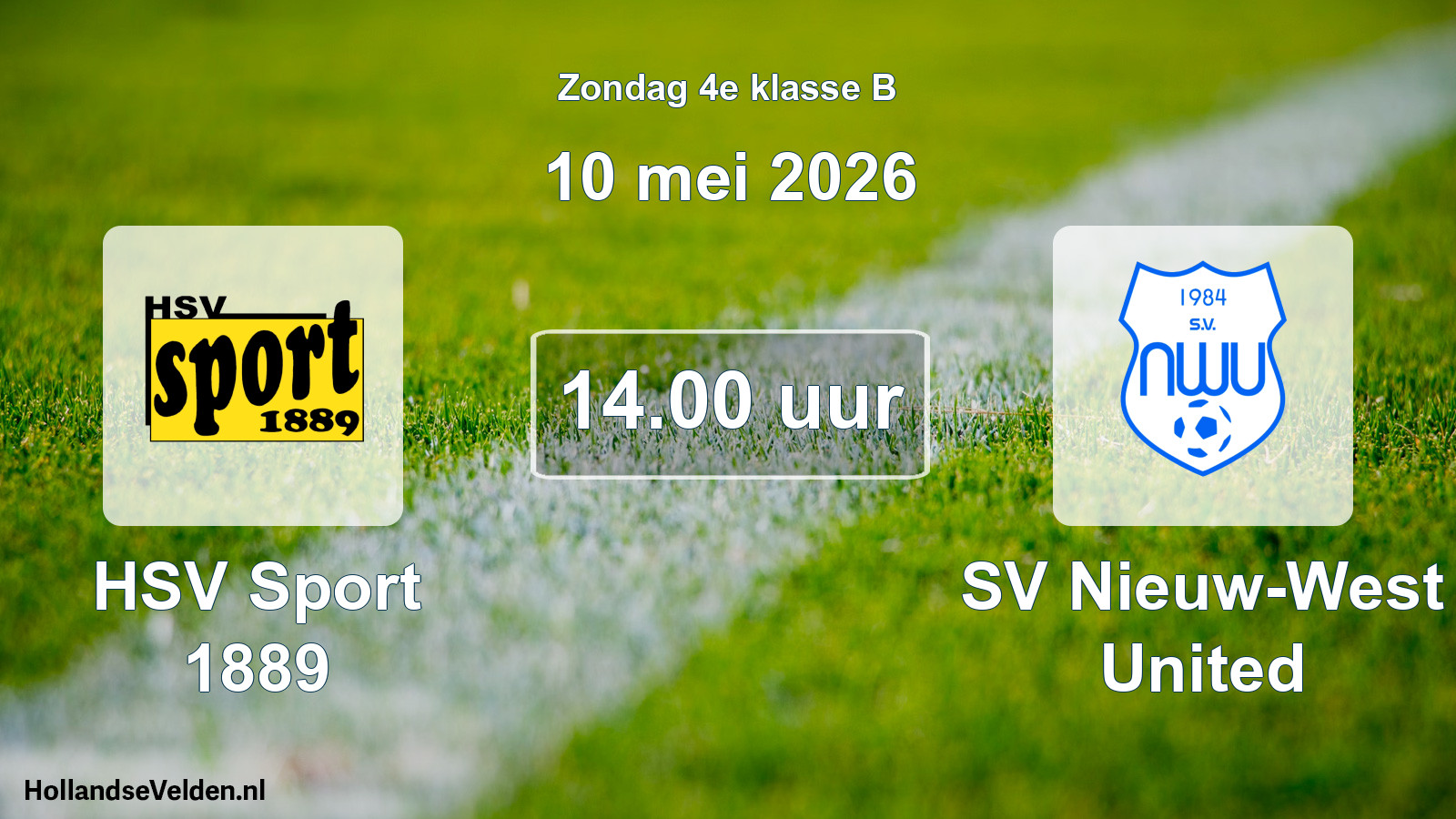Scheduled Match: HSV Sport 1889 - SV Nieuw-West United (10 May 2026)