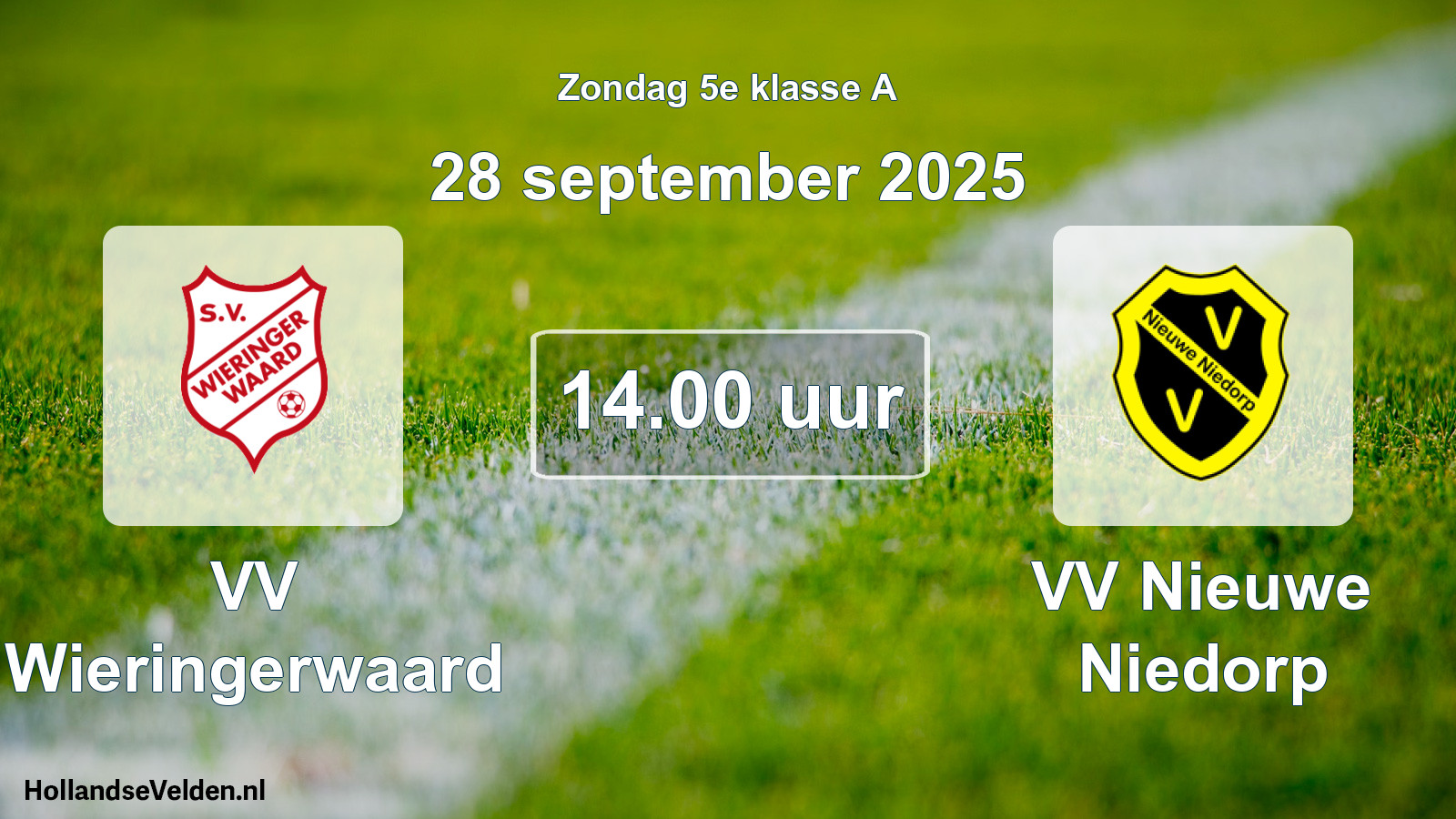 Scheduled Match: VV Wieringerwaard - VV Nieuwe Niedorp (28 September 2025)