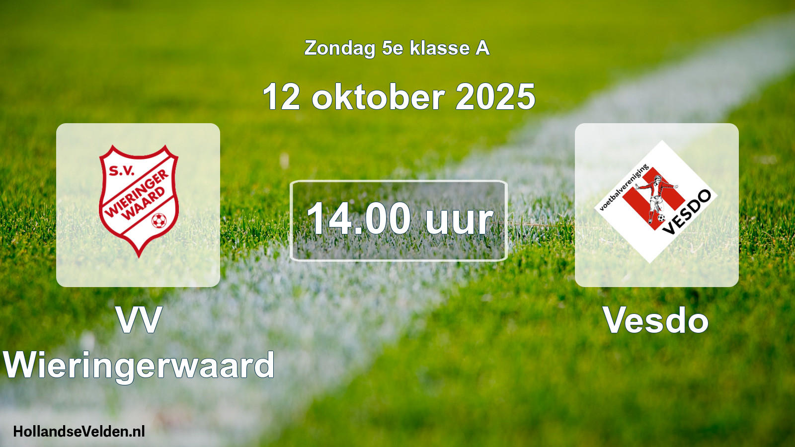 Scheduled Match: VV Wieringerwaard - Vesdo (12 October 2025)