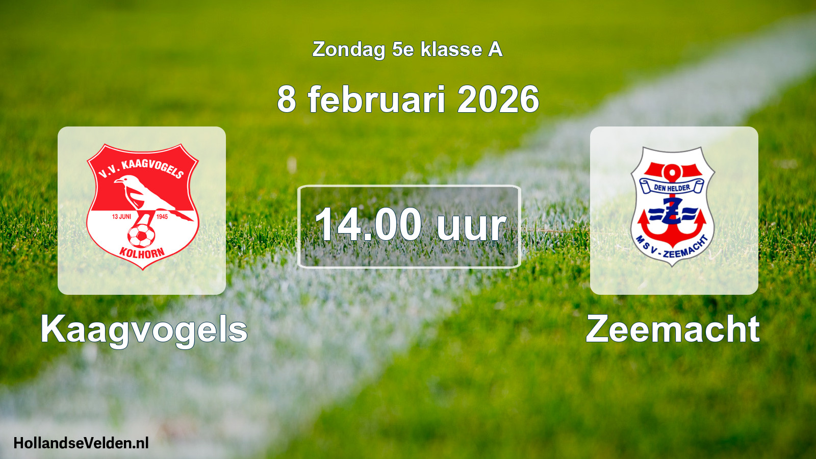 Scheduled Match: Kaagvogels - Zeemacht (8 February 2026)
