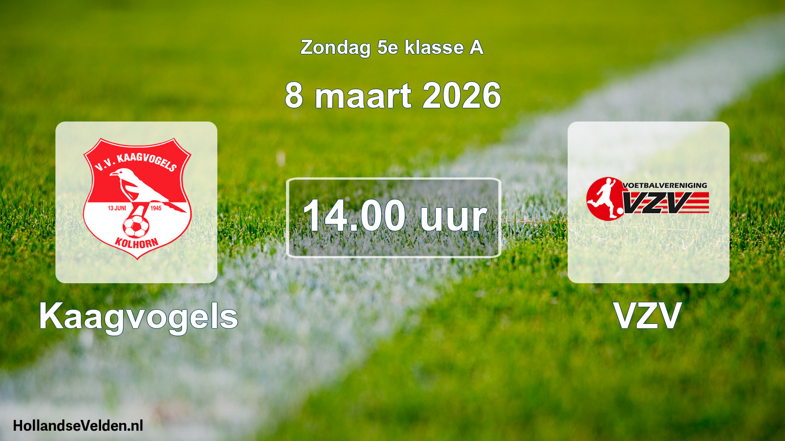 Scheduled Match: Kaagvogels - VZV (8 March 2026)
