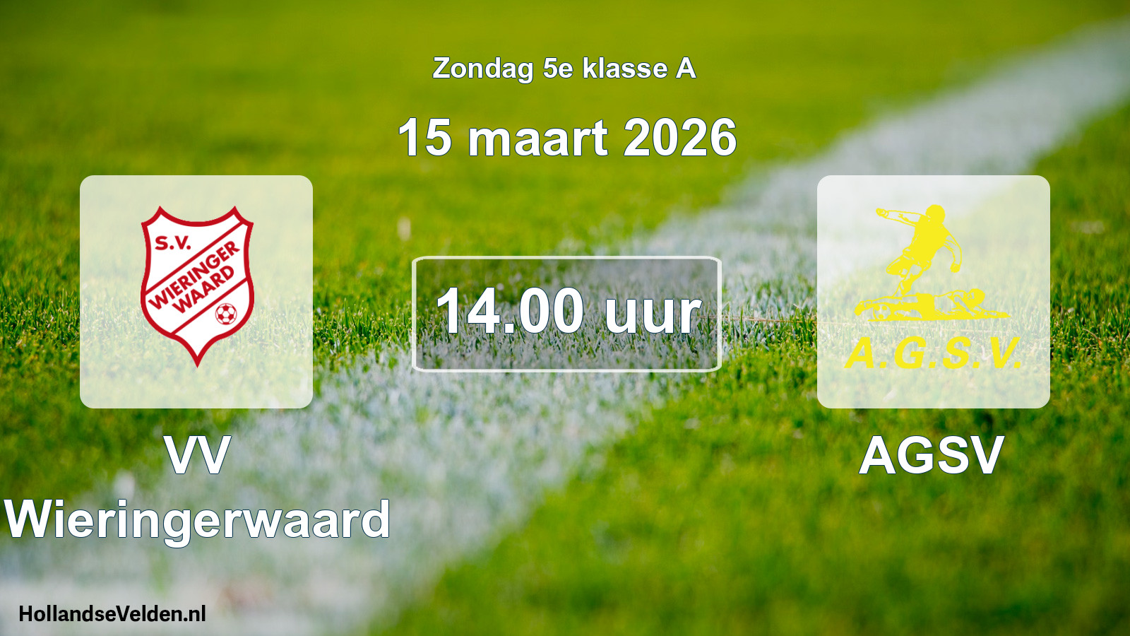 Scheduled Match: VV Wieringerwaard - AGSV (15 March 2026)