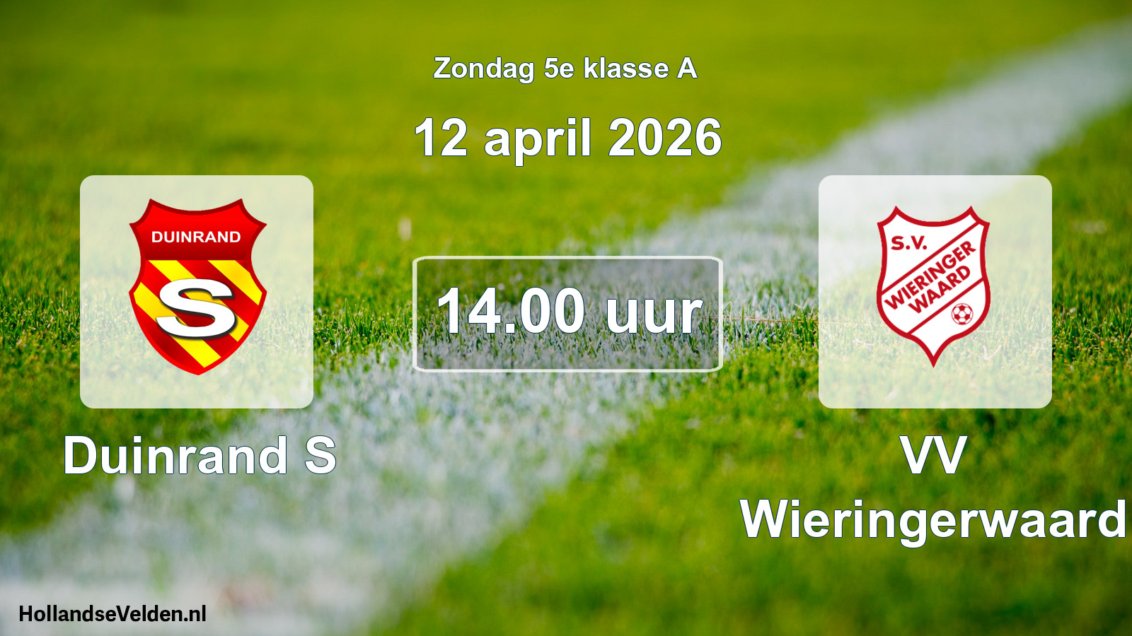 Scheduled Match: Duinrand S - VV Wieringerwaard (12 April 2026)