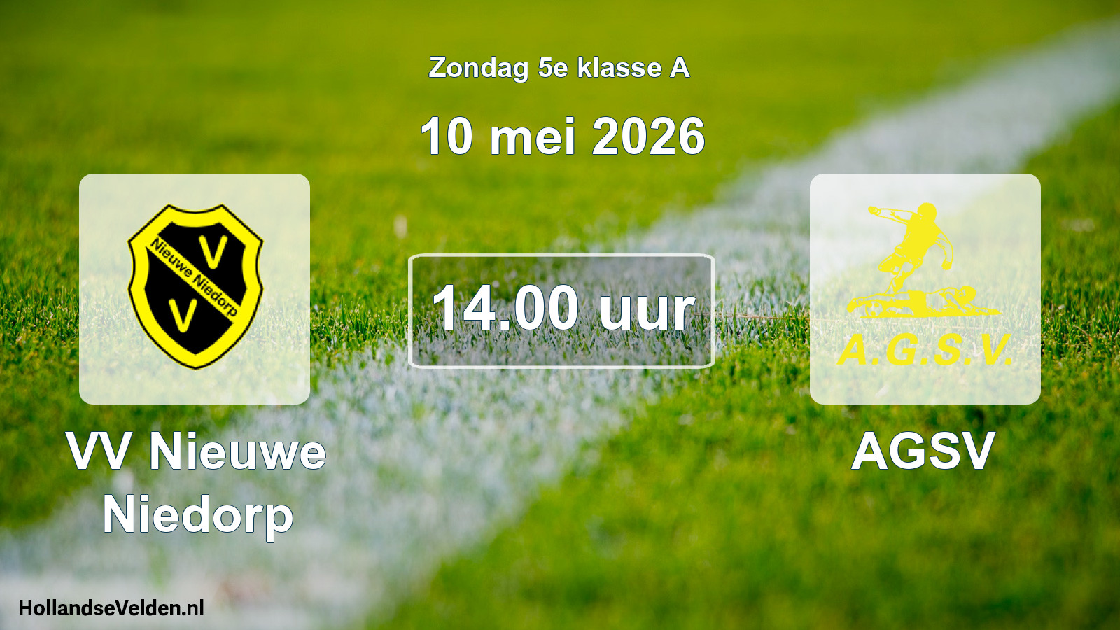 Scheduled Match: VV Nieuwe Niedorp - AGSV (10 May 2026)