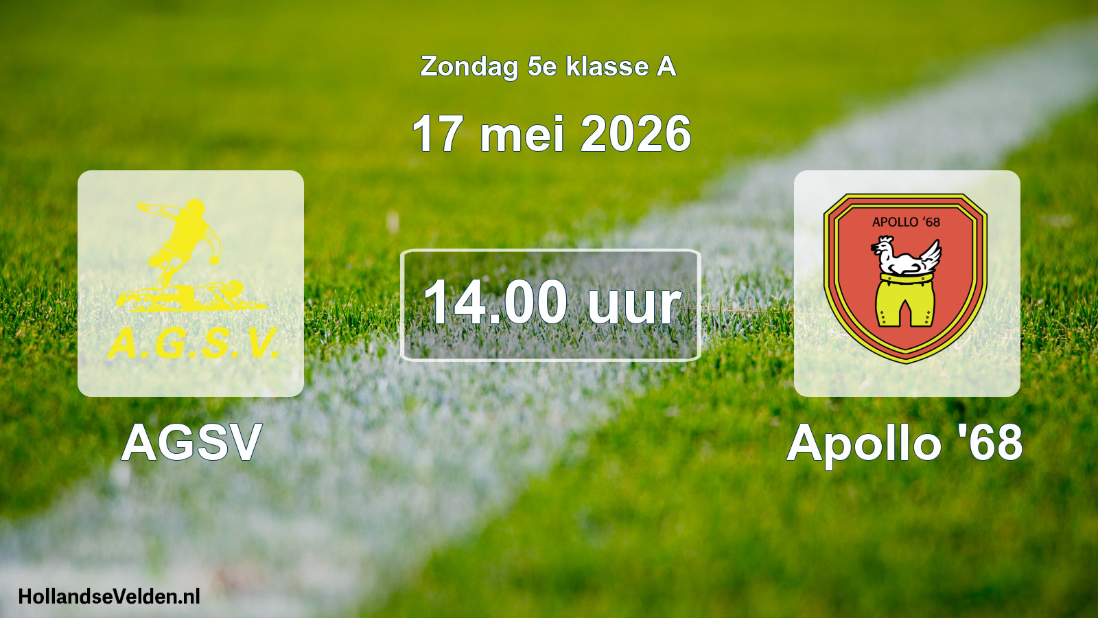 Scheduled Match: AGSV - Apollo '68 (17 May 2026)