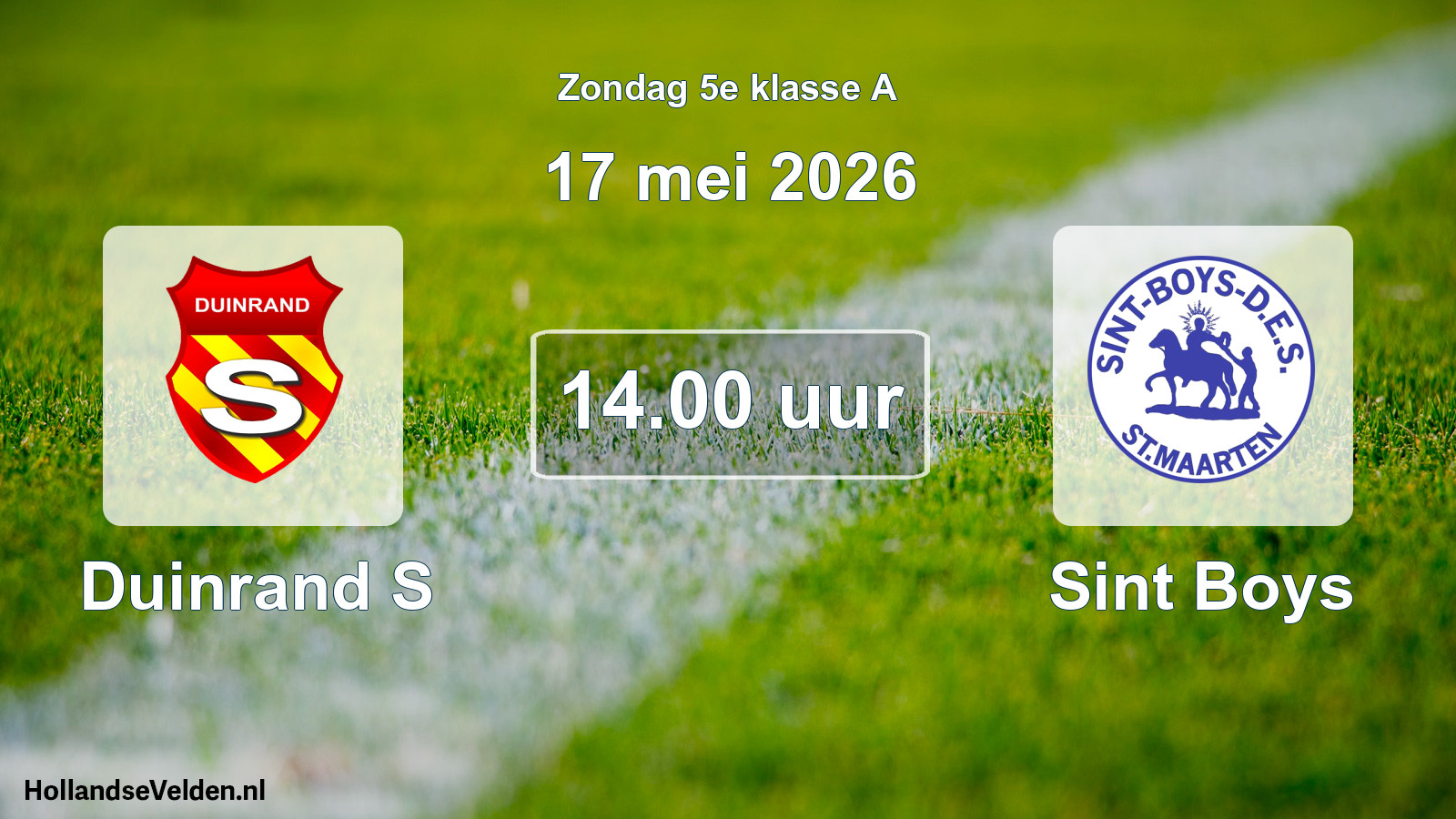 Scheduled Match: Duinrand S - Sint Boys (17 May 2026)
