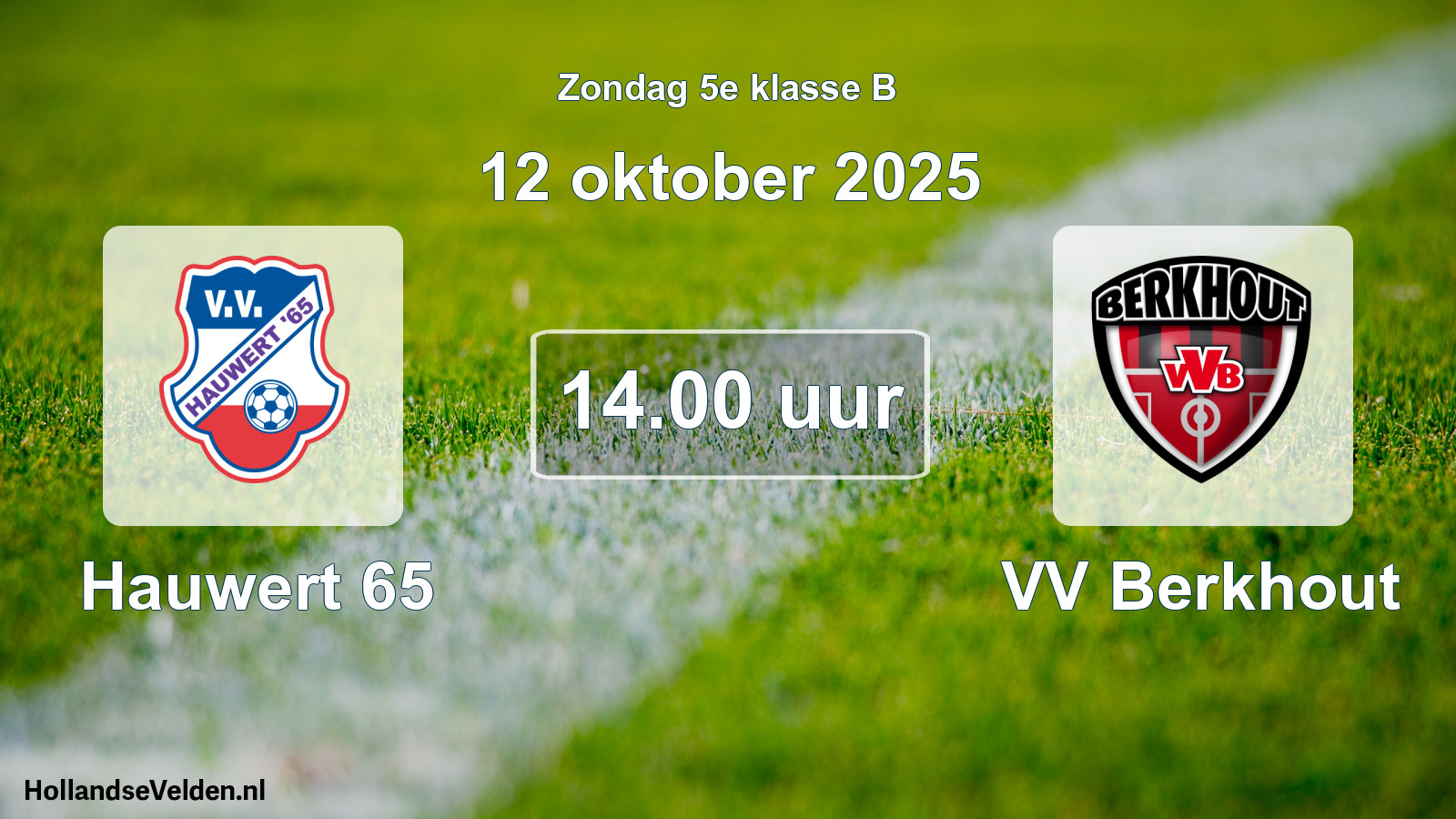 Scheduled Match: Hauwert 65 - VV Berkhout (12 October 2025)
